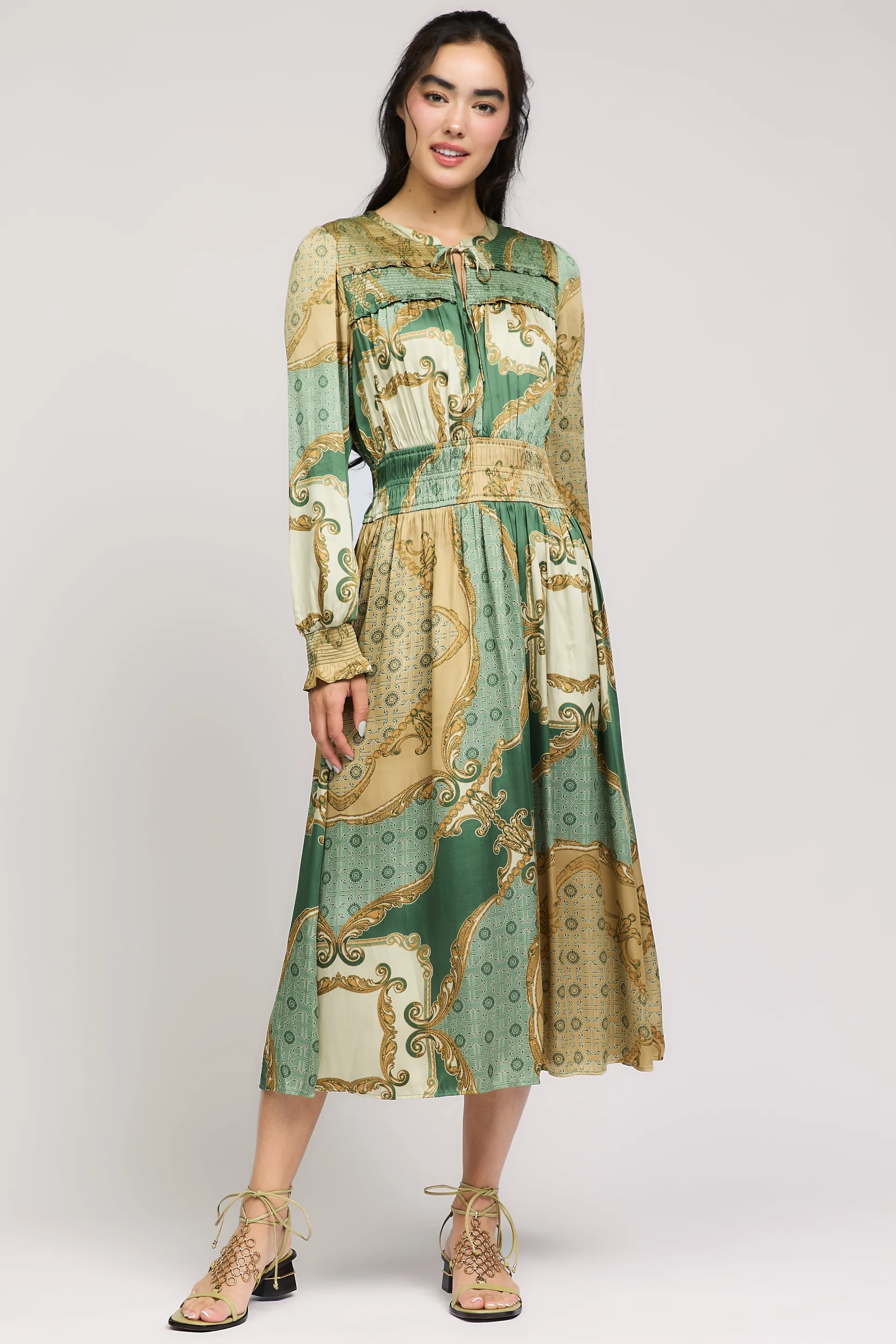 Aida Smocked Midi Dress<Current Air Sale