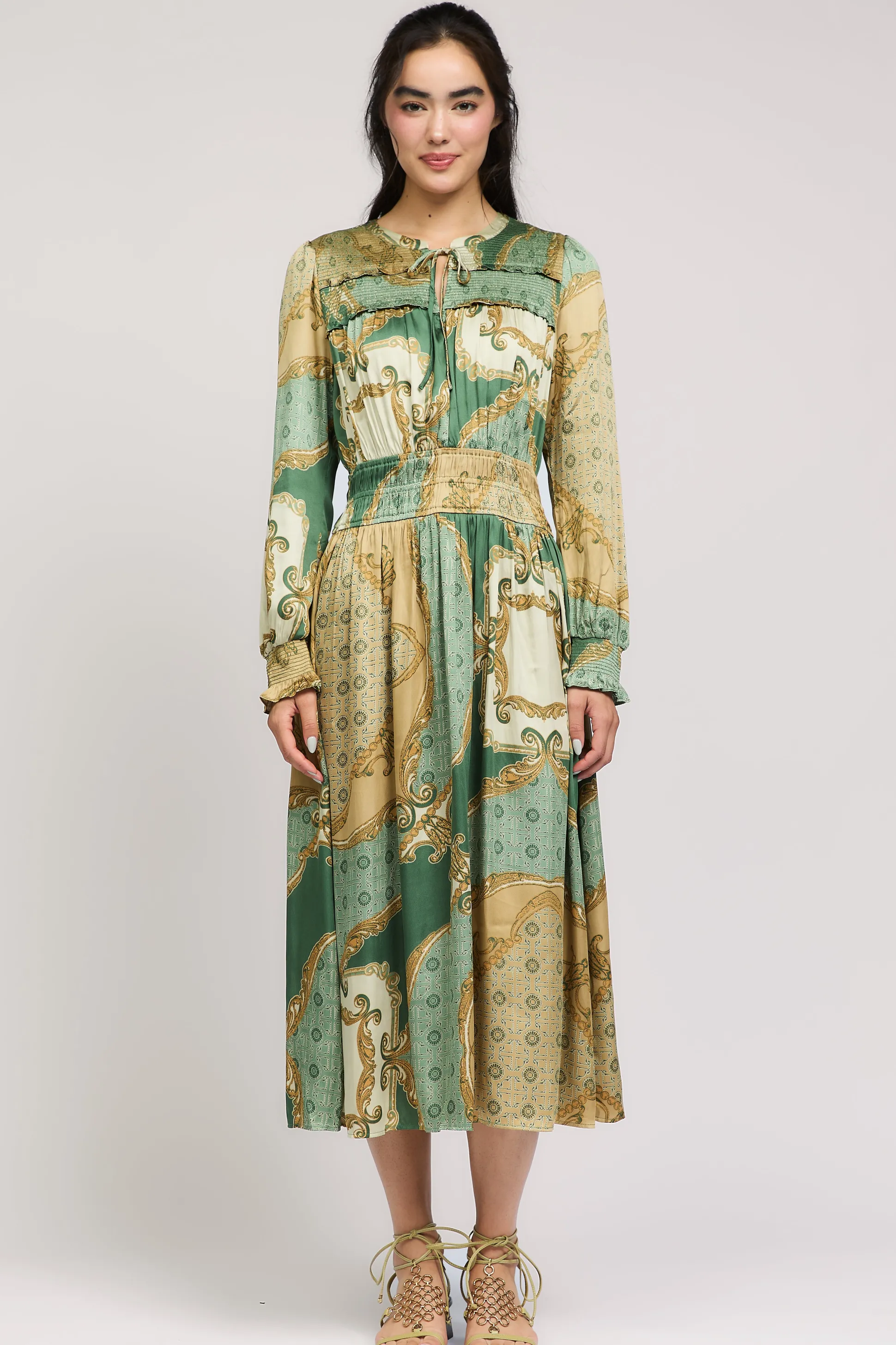 Aida Smocked Midi Dress<Current Air Sale