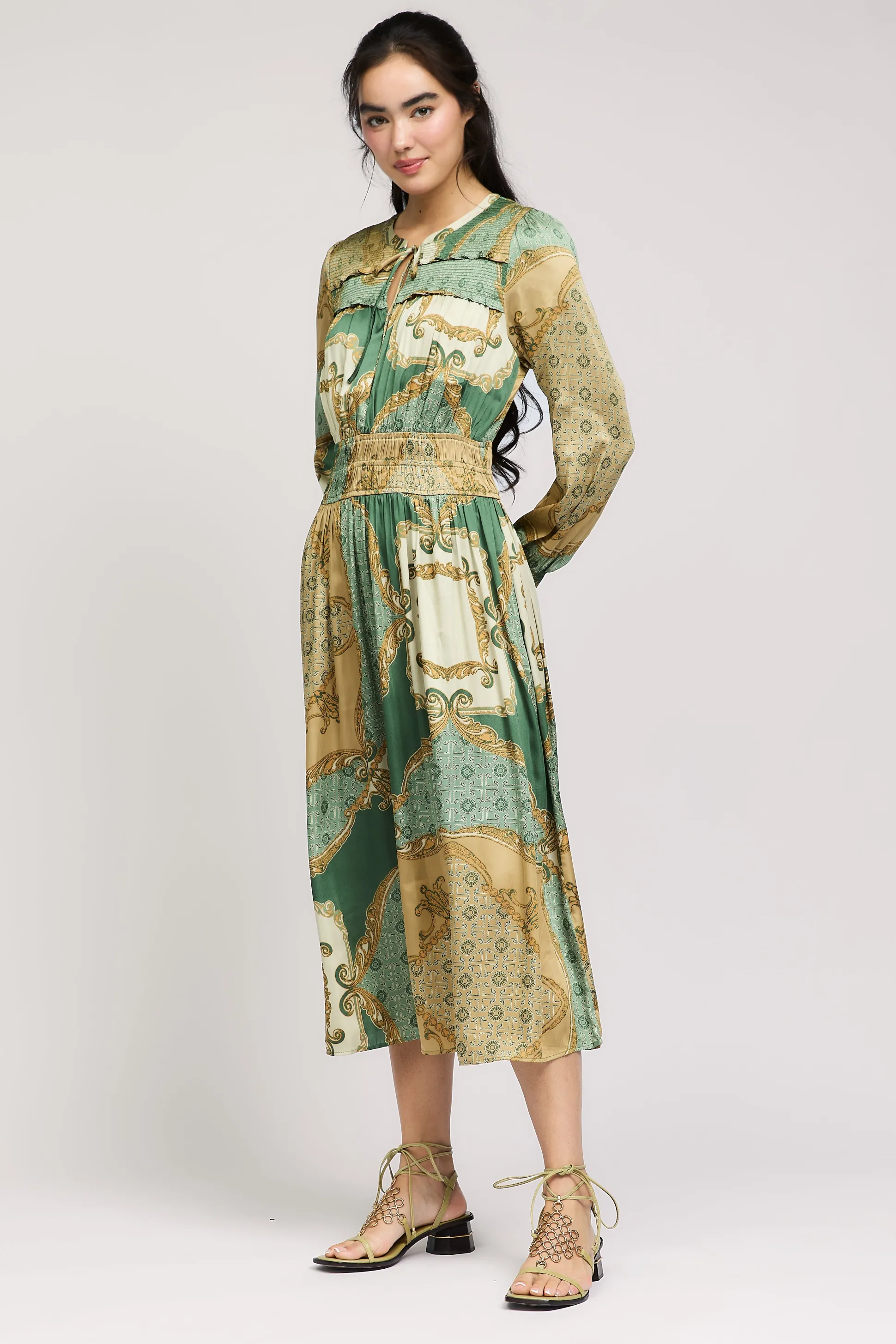 Aida Smocked Midi Dress<Current Air Sale