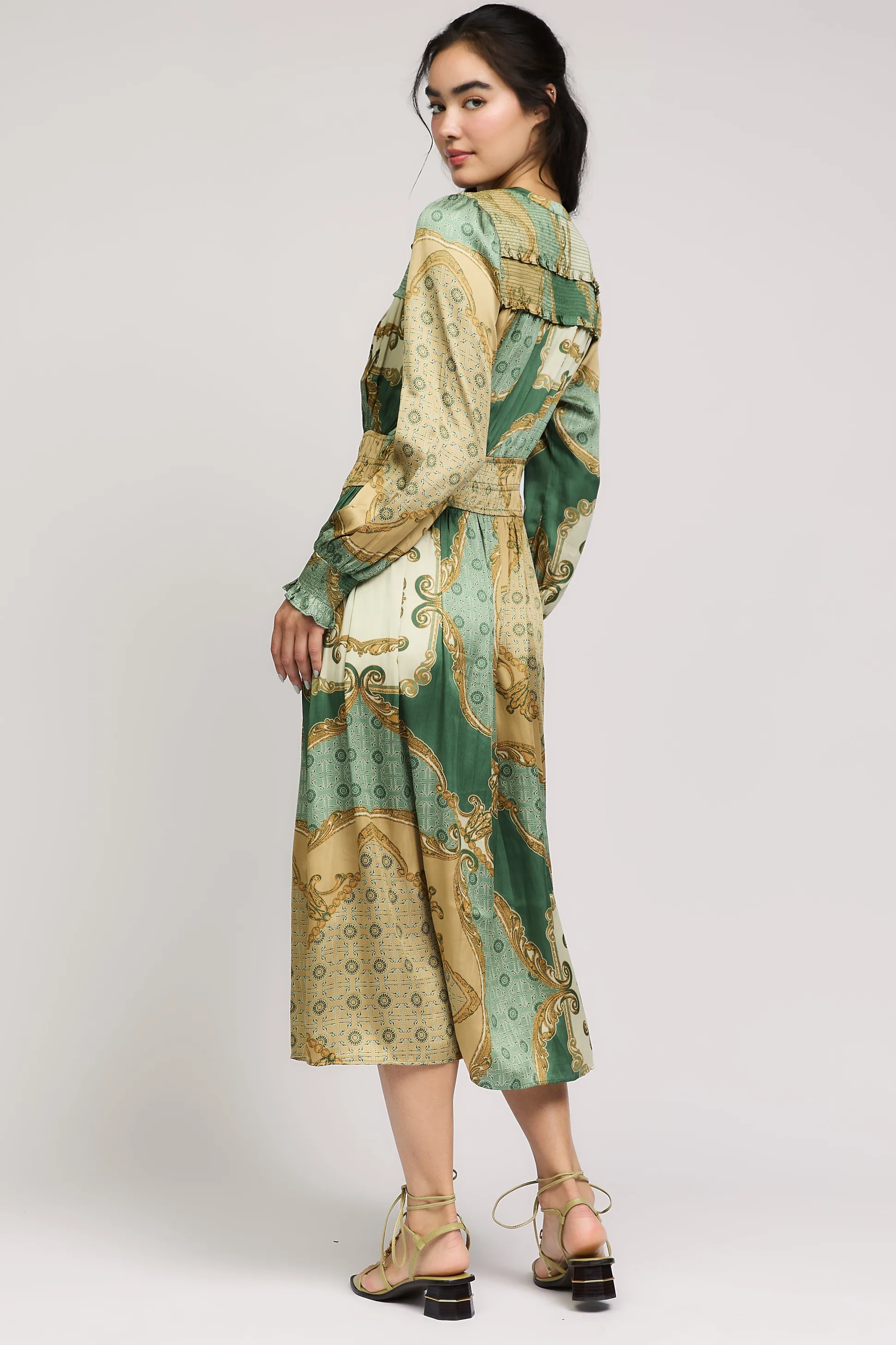 Aida Smocked Midi Dress<Current Air Sale