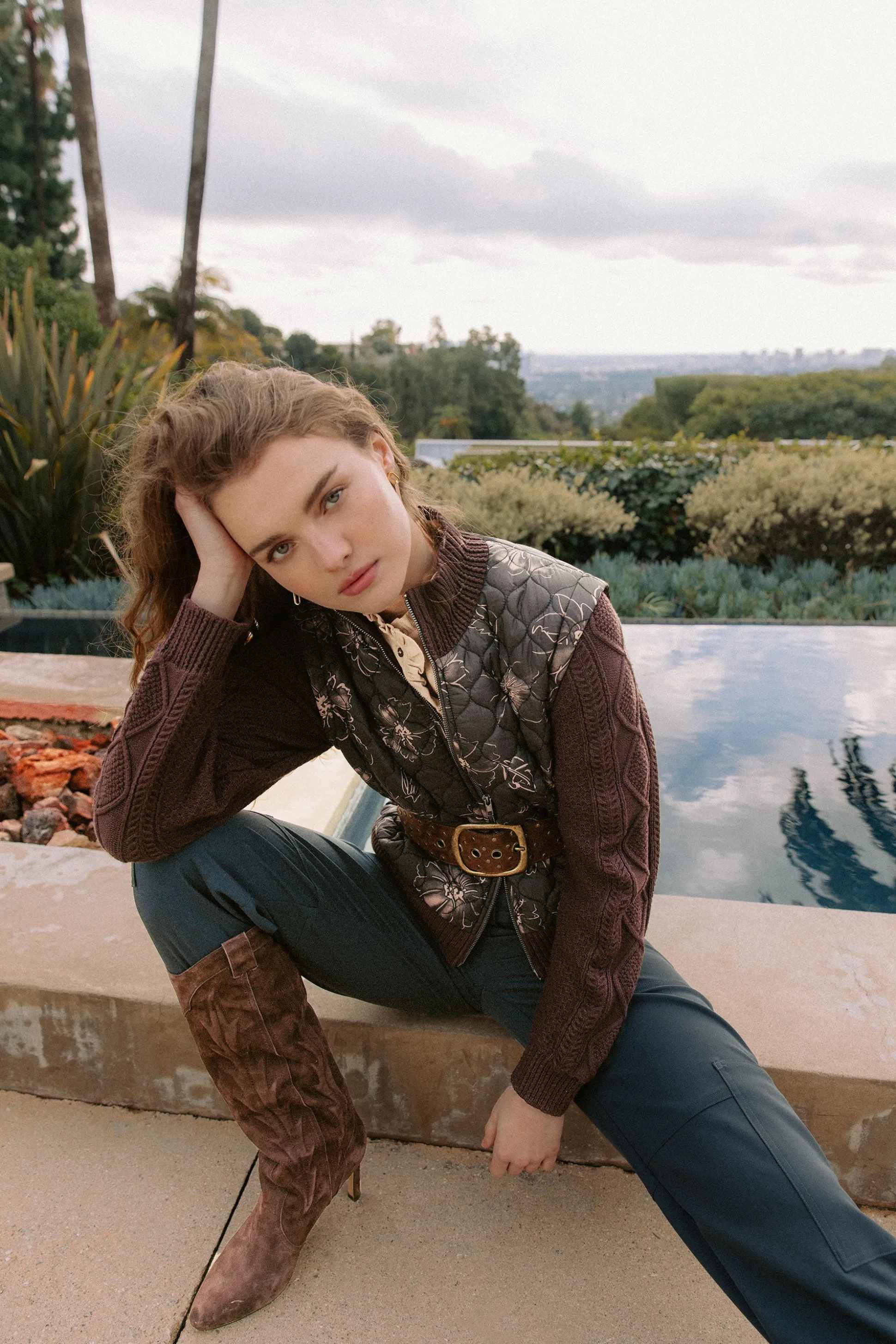 Floral Patterned Sweater Jacket<Current Air Clearance