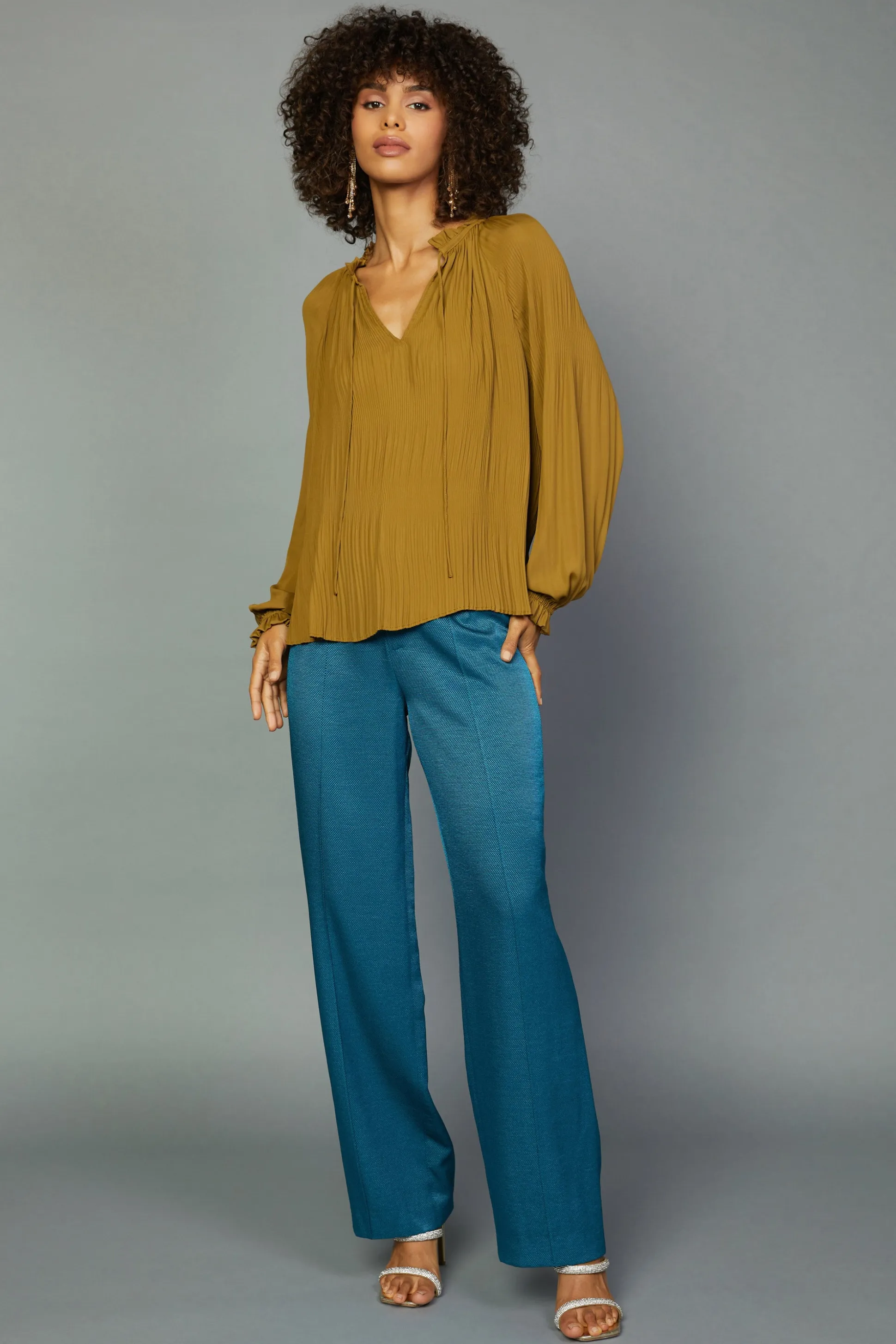 Charlotte Pleated Blouse<Current Air Outlet