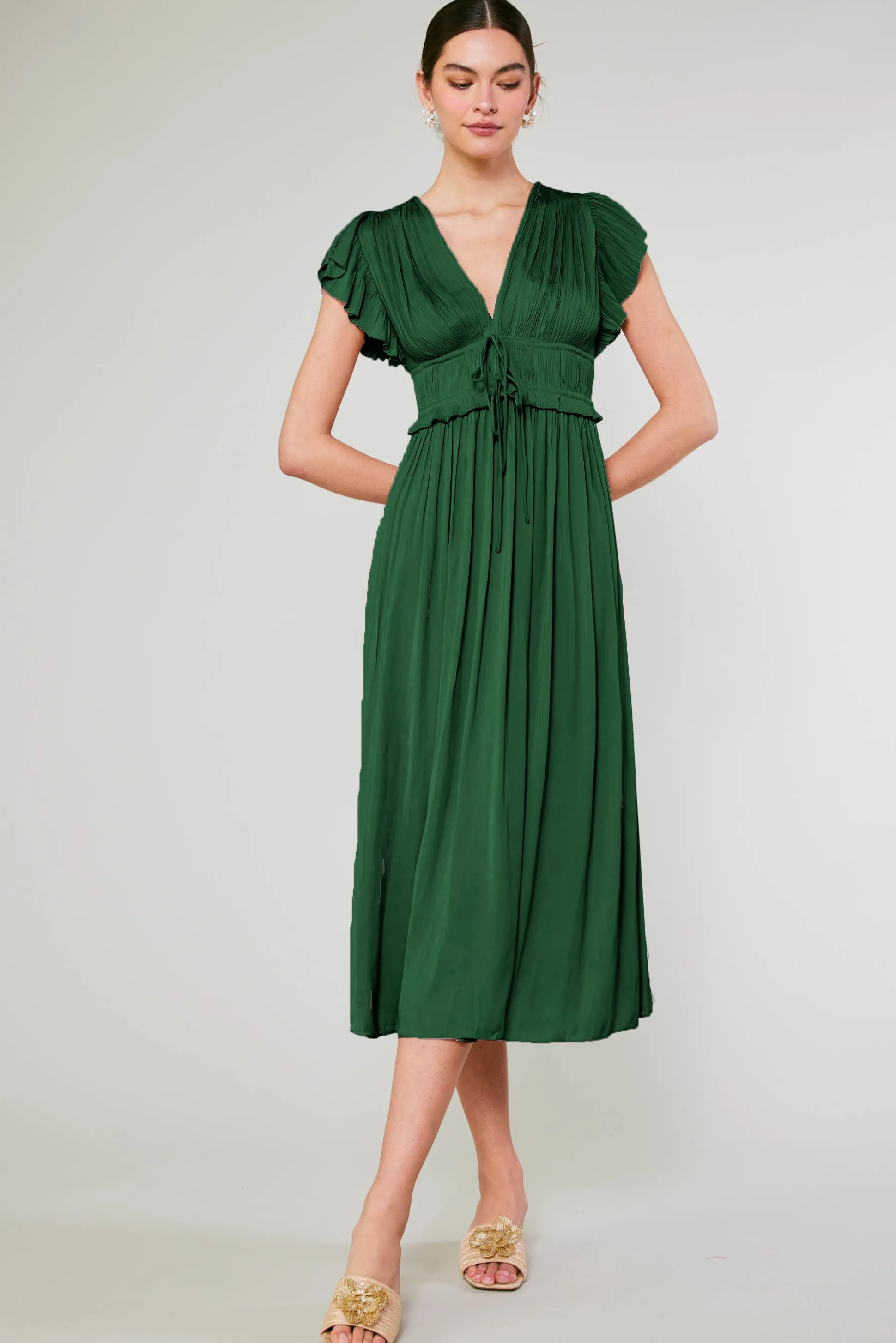 Mara Pleated Maxi Dress<Current Air Discount