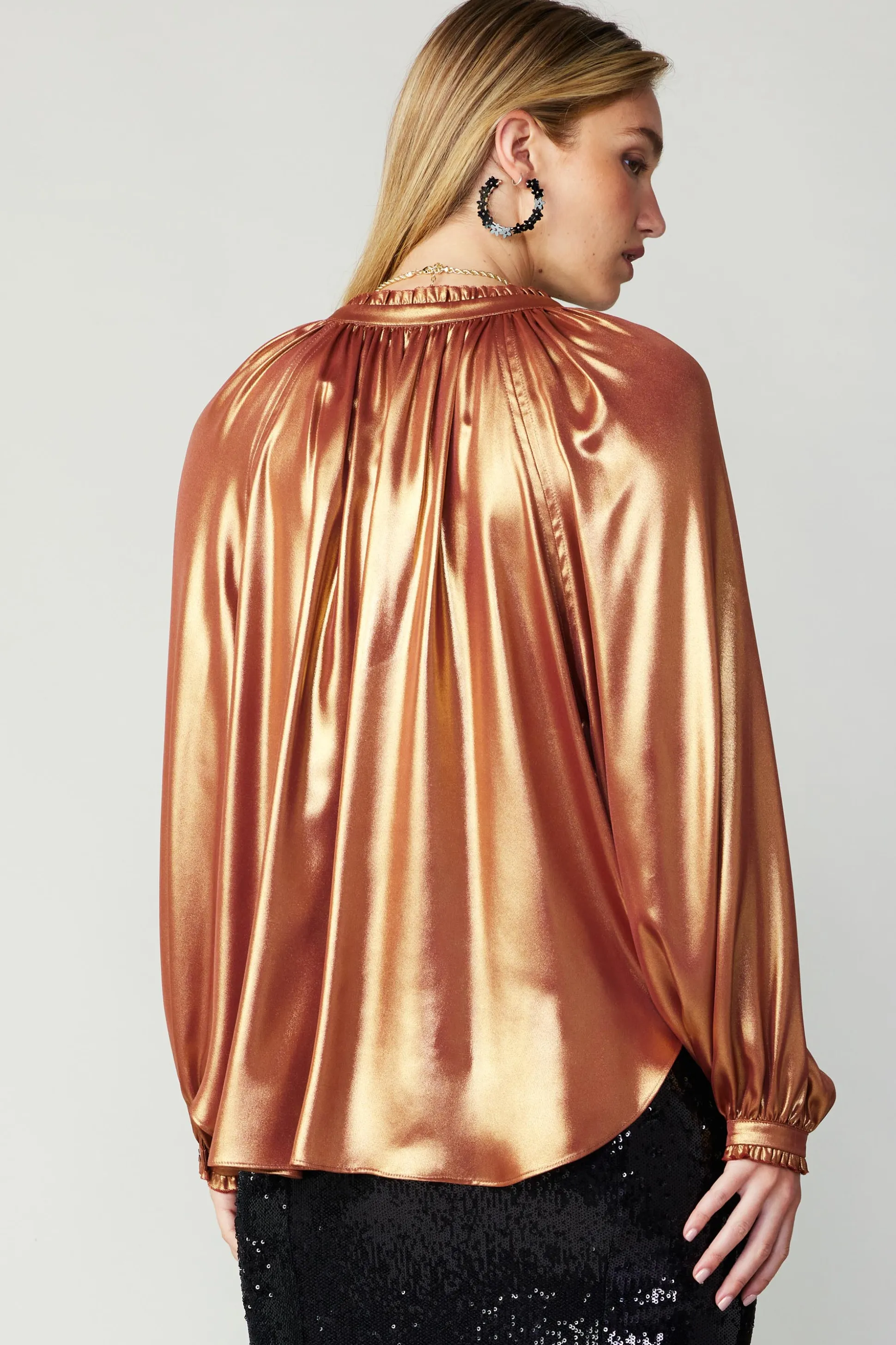 Lustrous Cuffed Blouse<Current Air Online