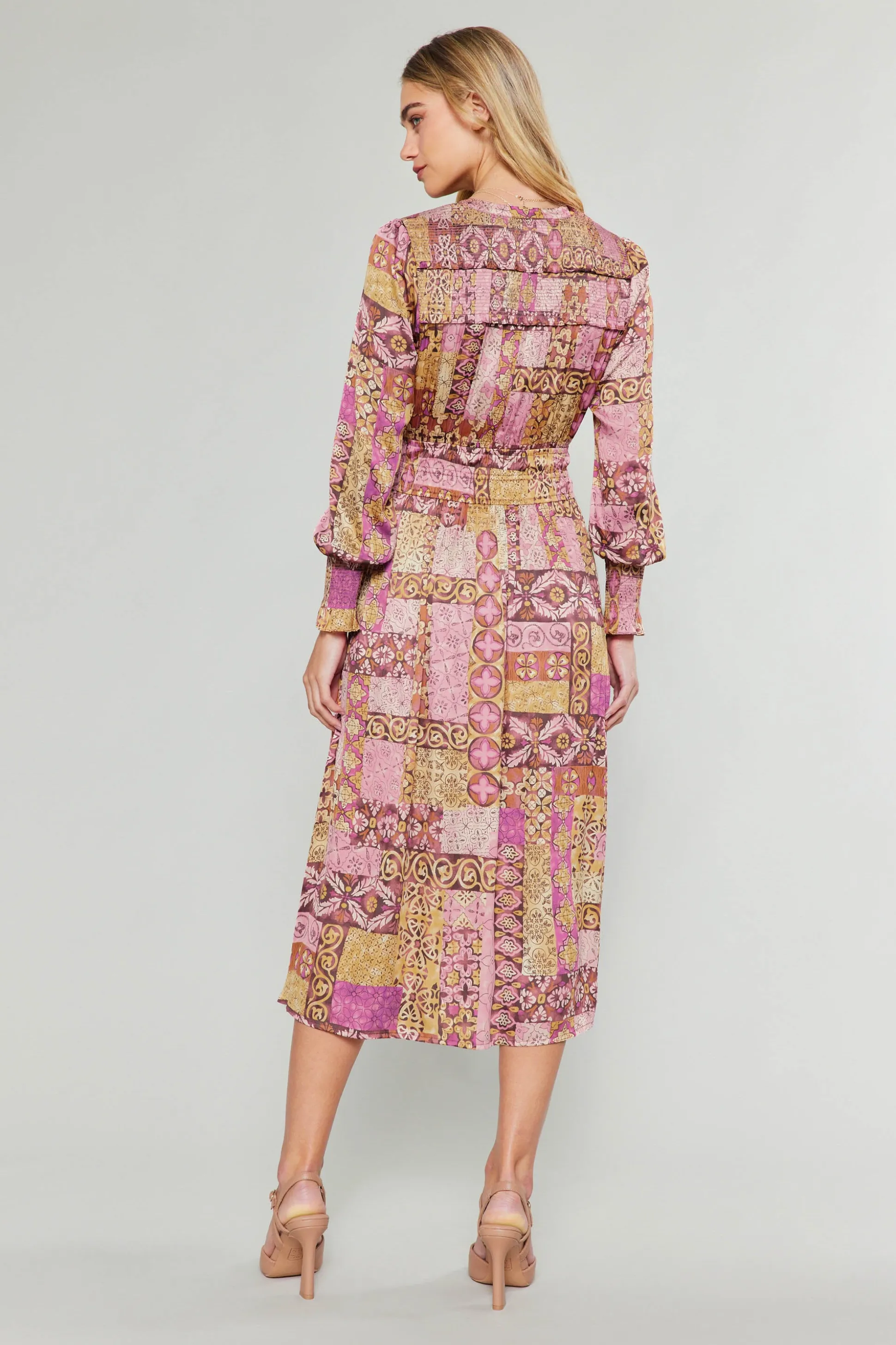 Aida Quilted Pattern Midi Dress<Current Air Sale
