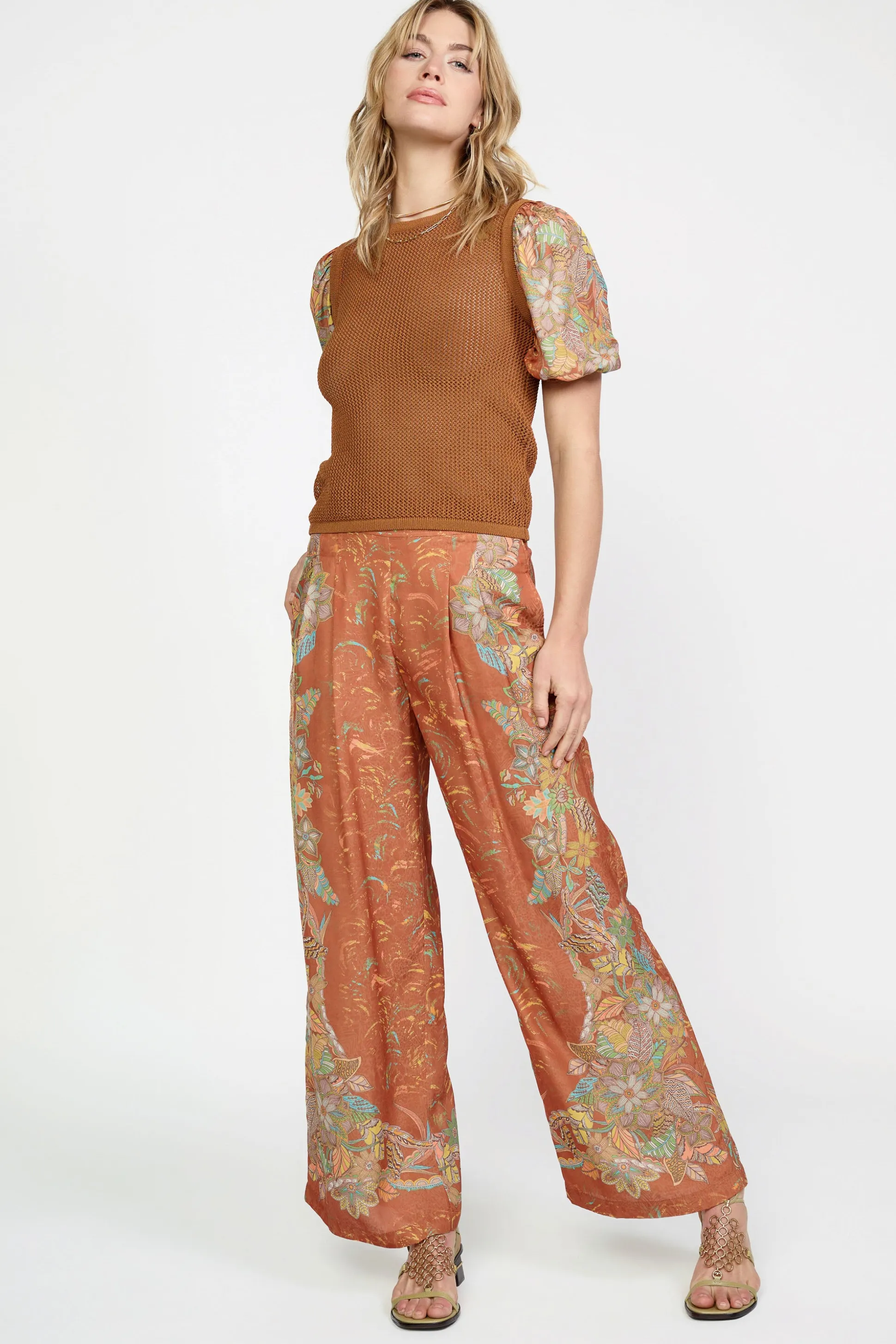 Contrast Sleeve Retro Knit Top<Current Air Hot