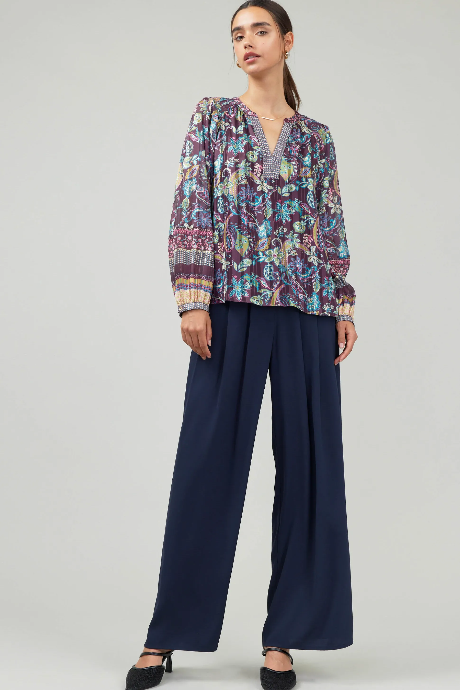 Lurex Floral Blouse<Current Air Clearance