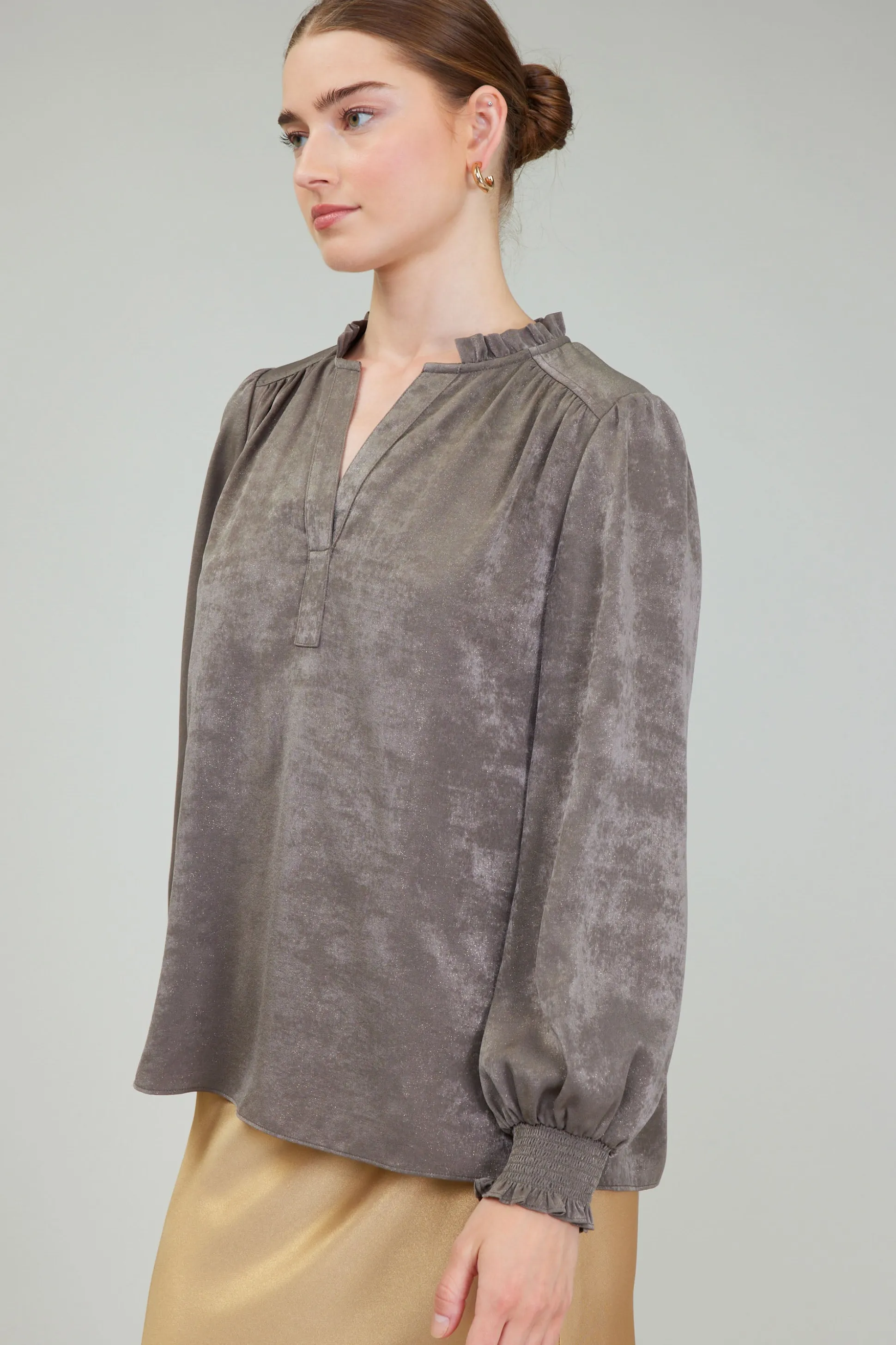 Glimmer Smocked Cuff Blouse<Current Air Hot