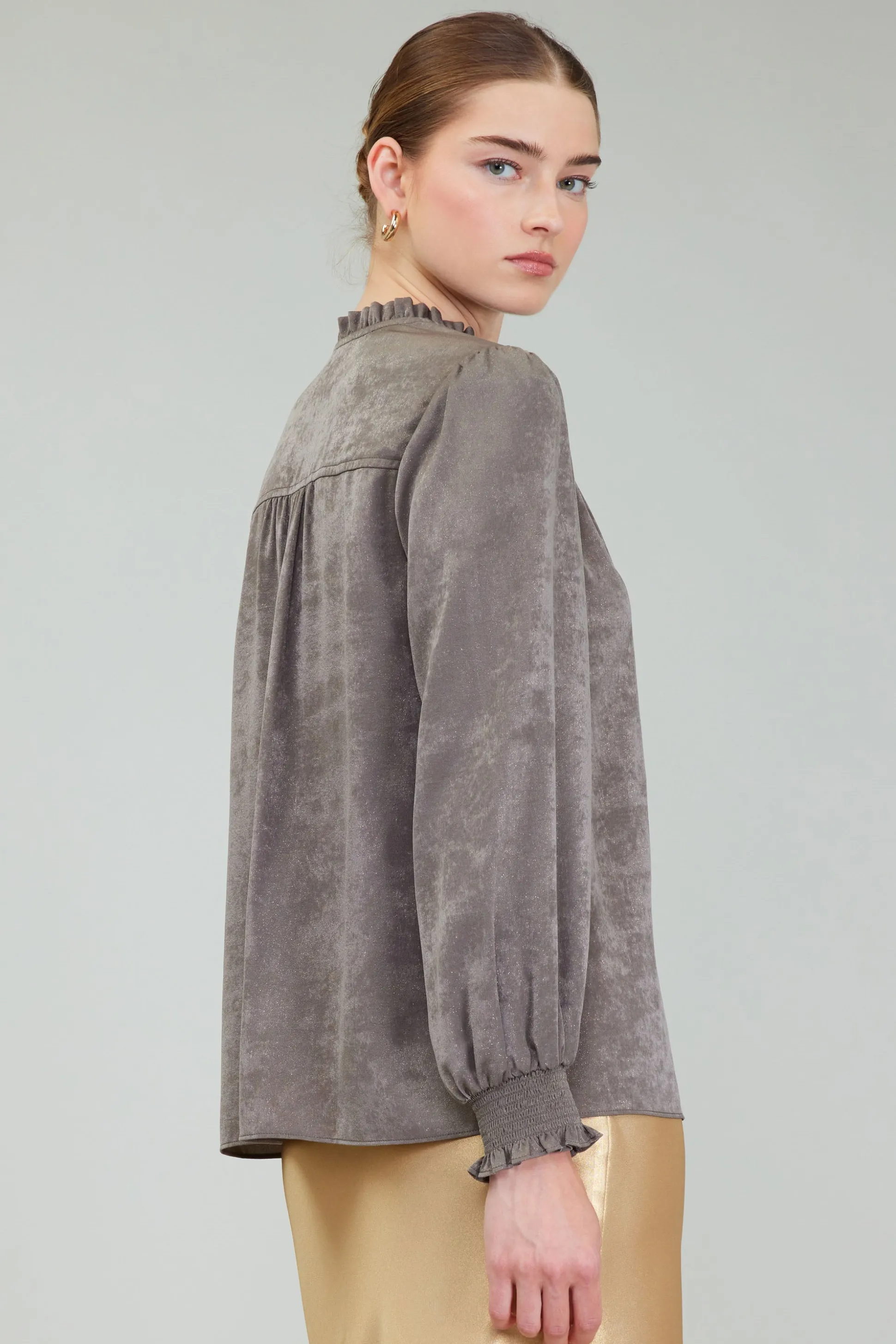 Glimmer Smocked Cuff Blouse<Current Air Hot