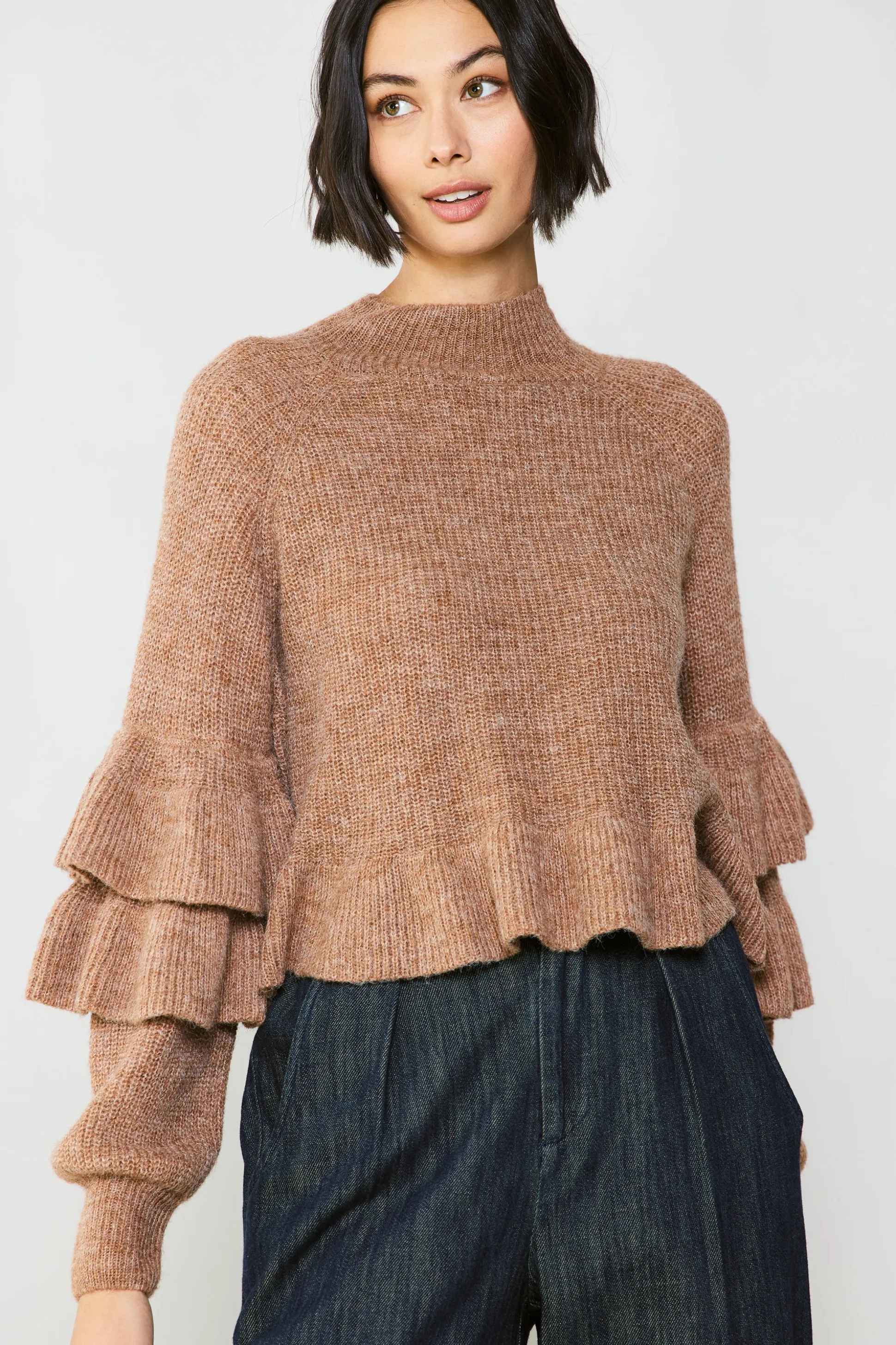 Tiered Sleeve Sweater<Current Air Hot