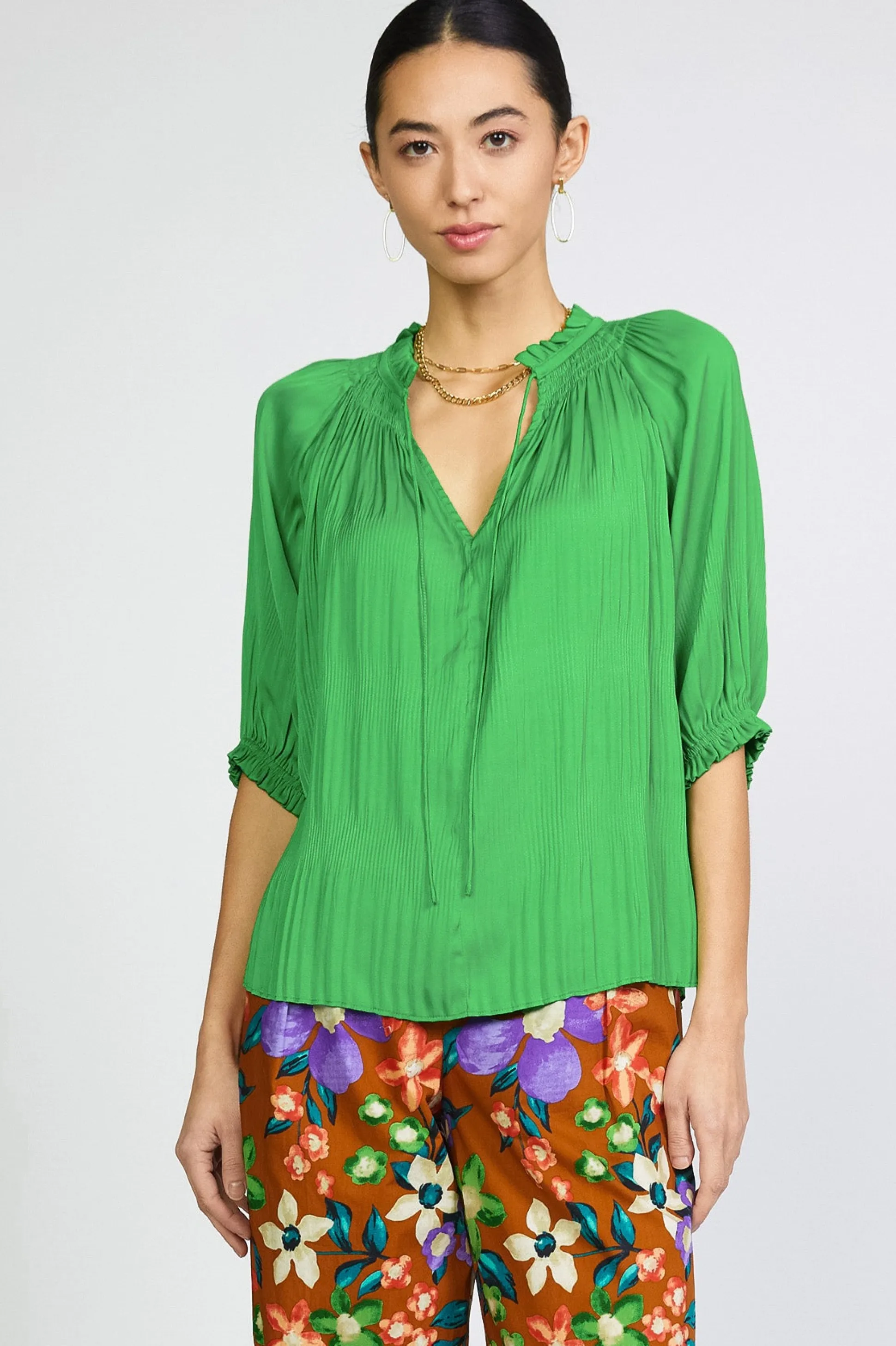 Angelica Pleated Blouse<Current Air Fashion