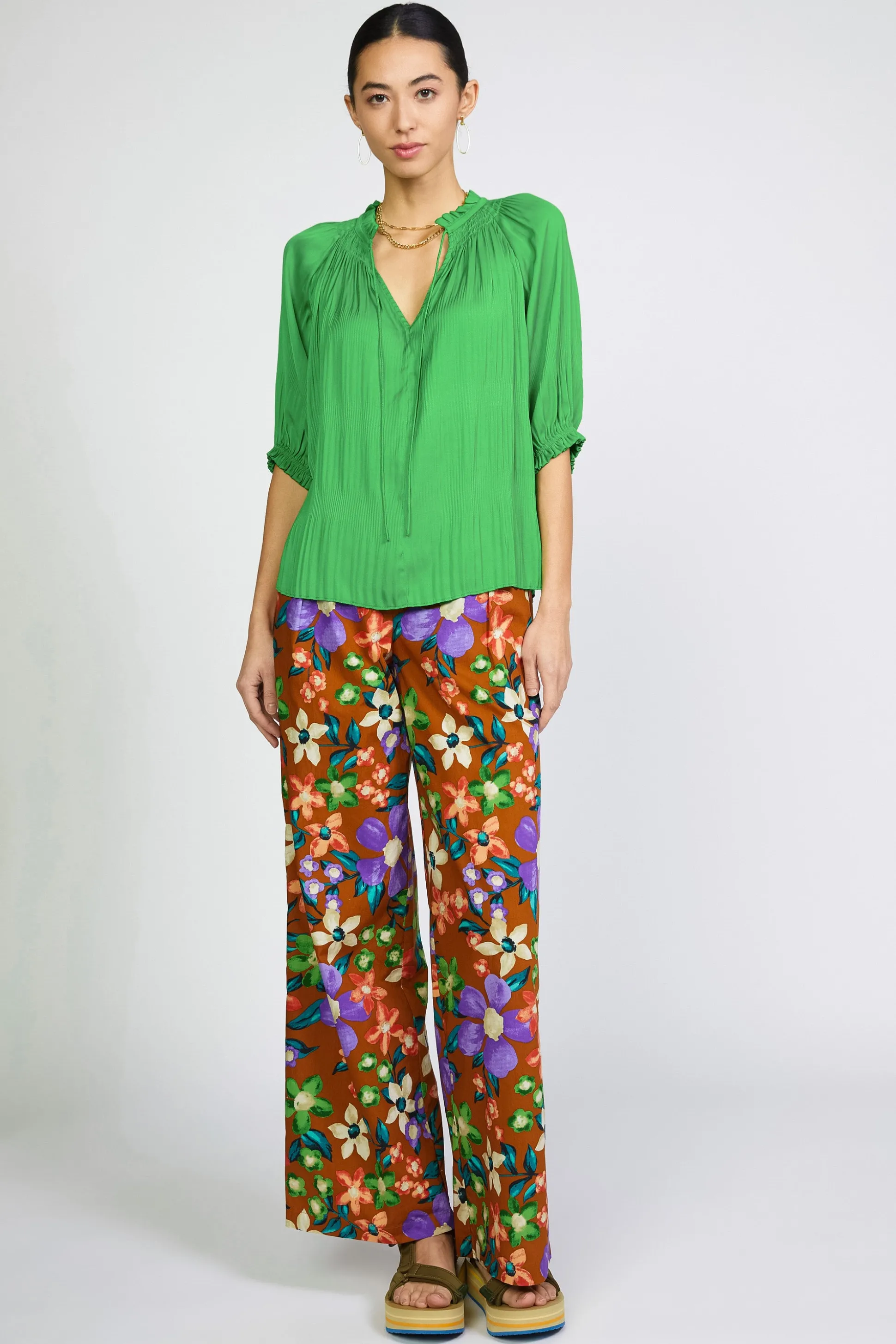 Angelica Pleated Blouse<Current Air Fashion