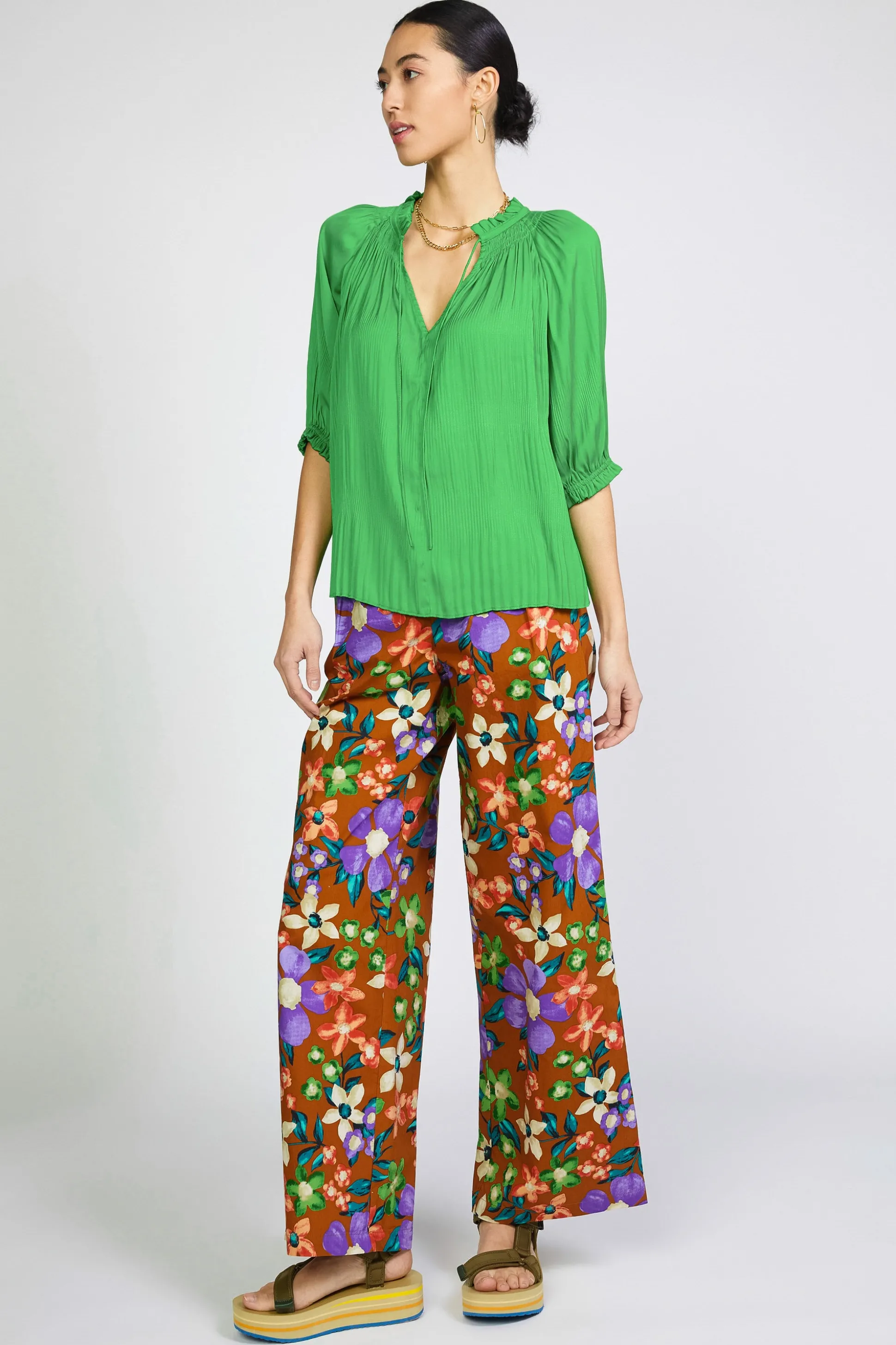 Angelica Pleated Blouse<Current Air Fashion