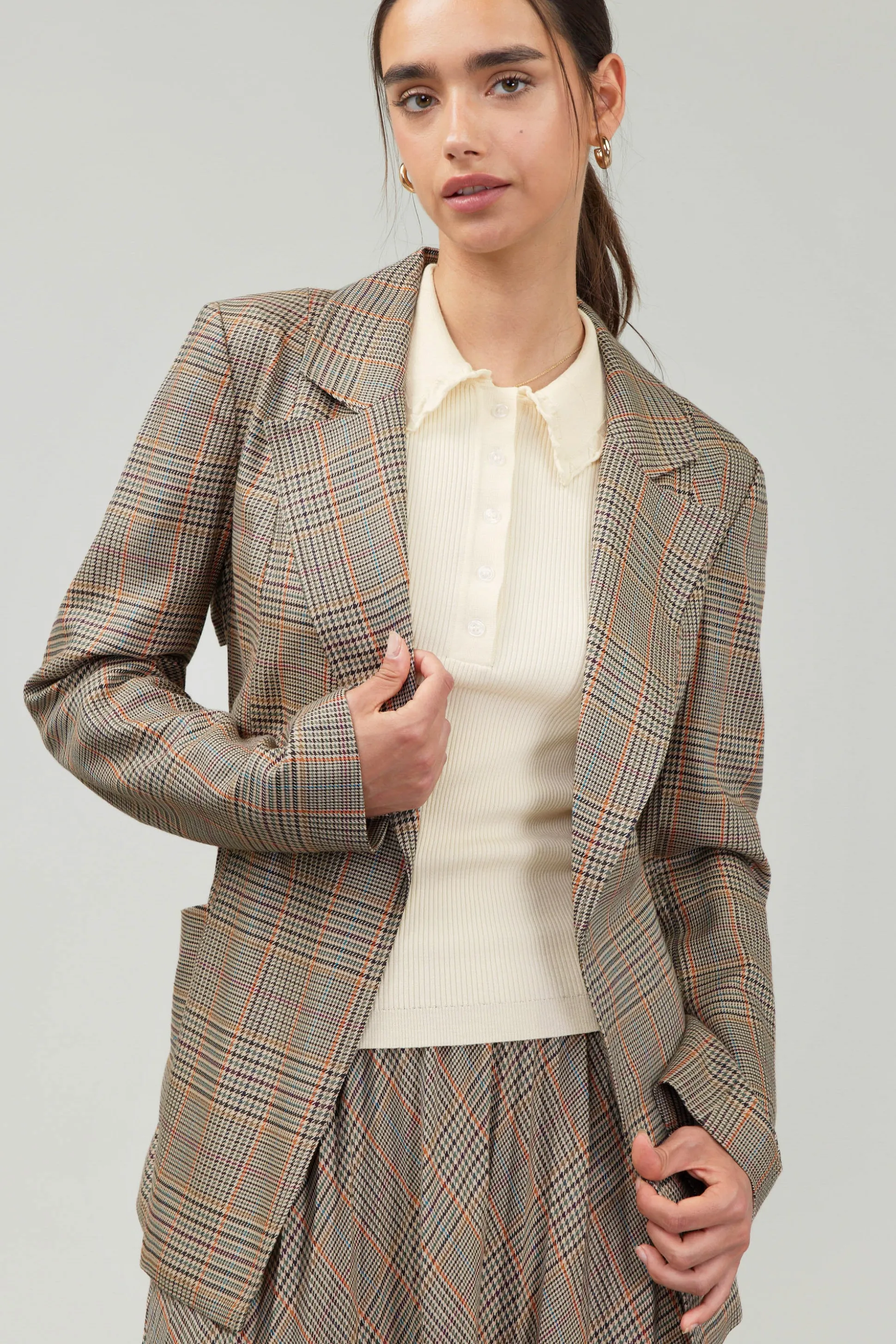 Plaid Layered Jacket<Current Air Clearance