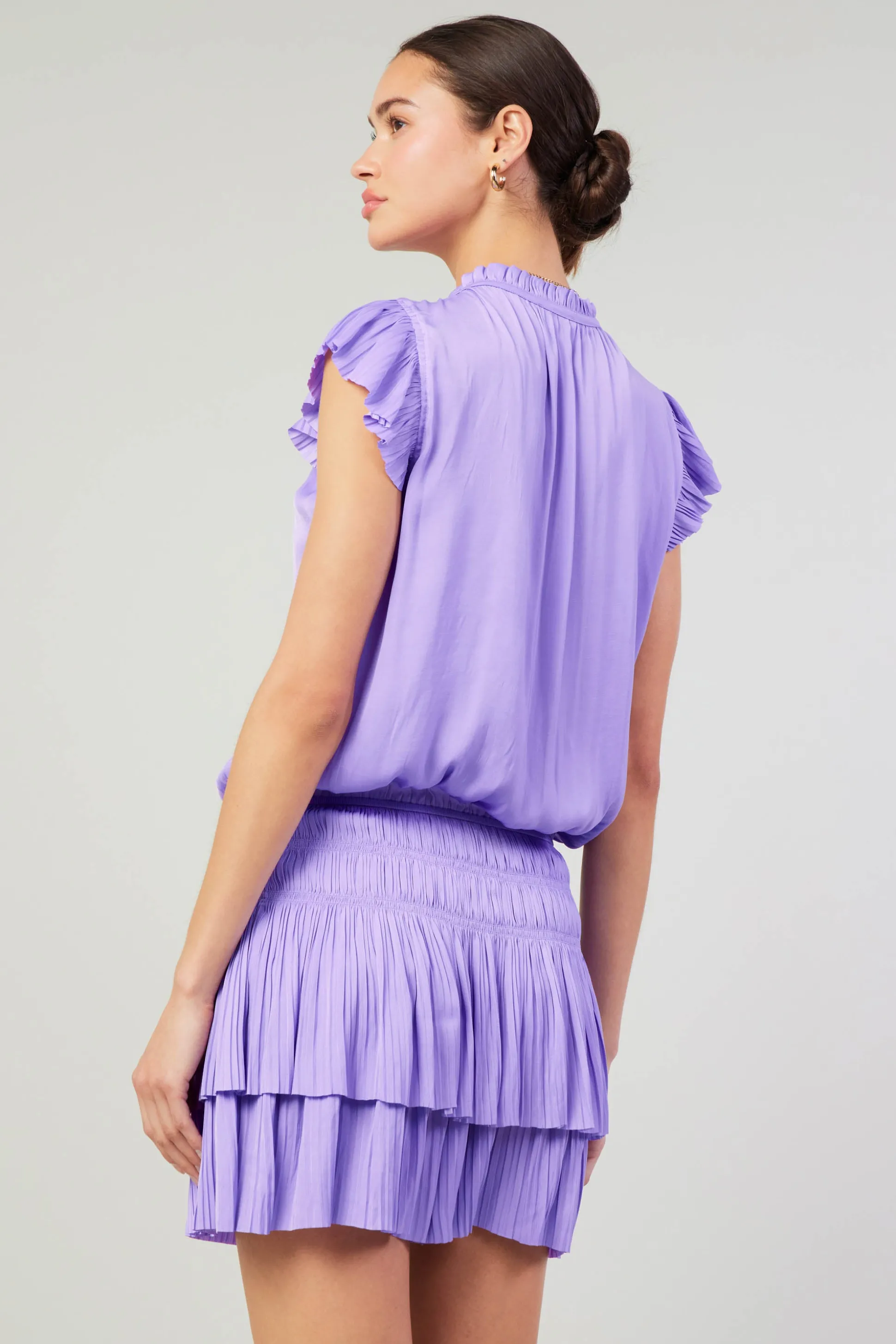 Zoey Pleated Mini Dress<Current Air Online