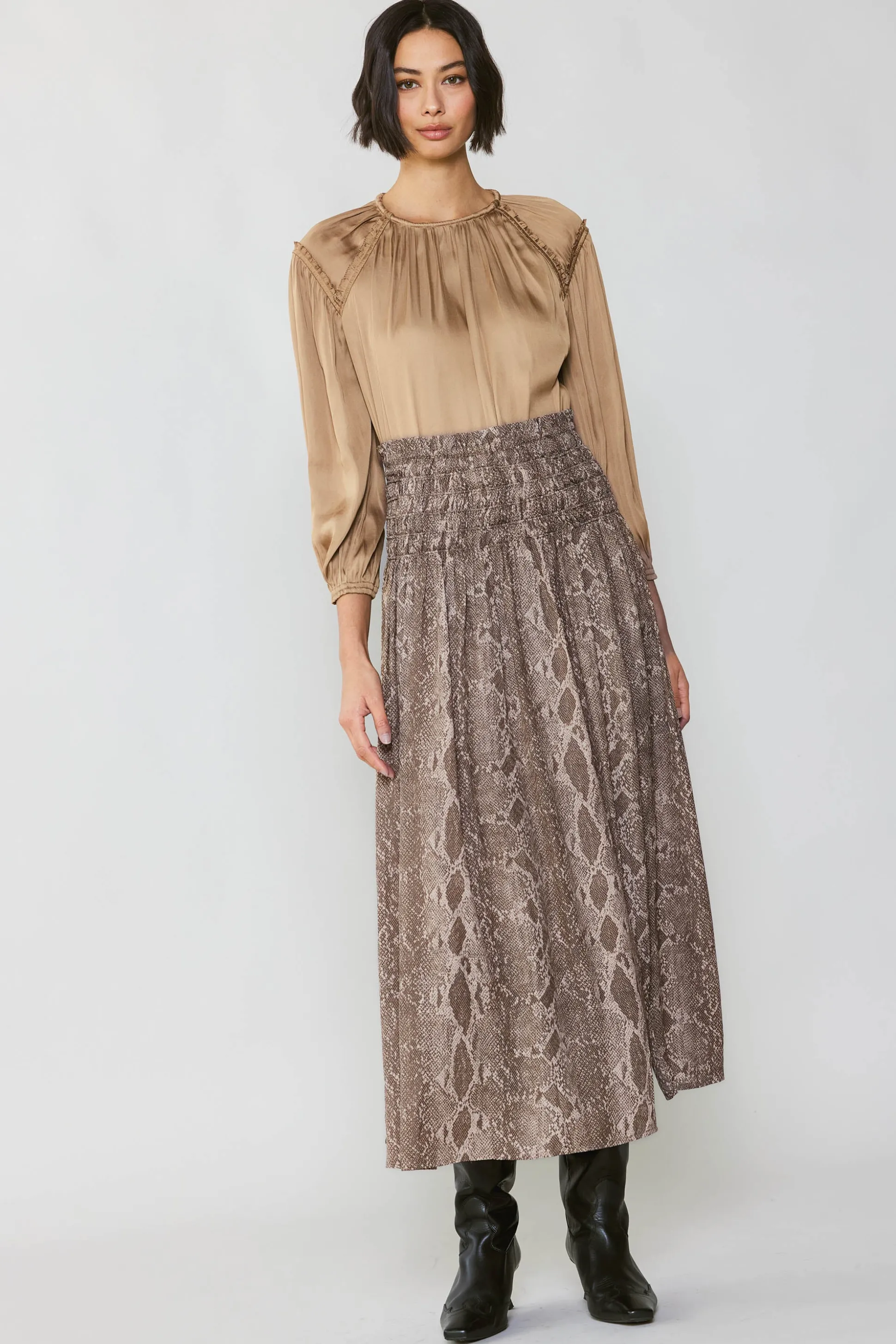 Snake Print Midi Skirt<Current Air Fashion