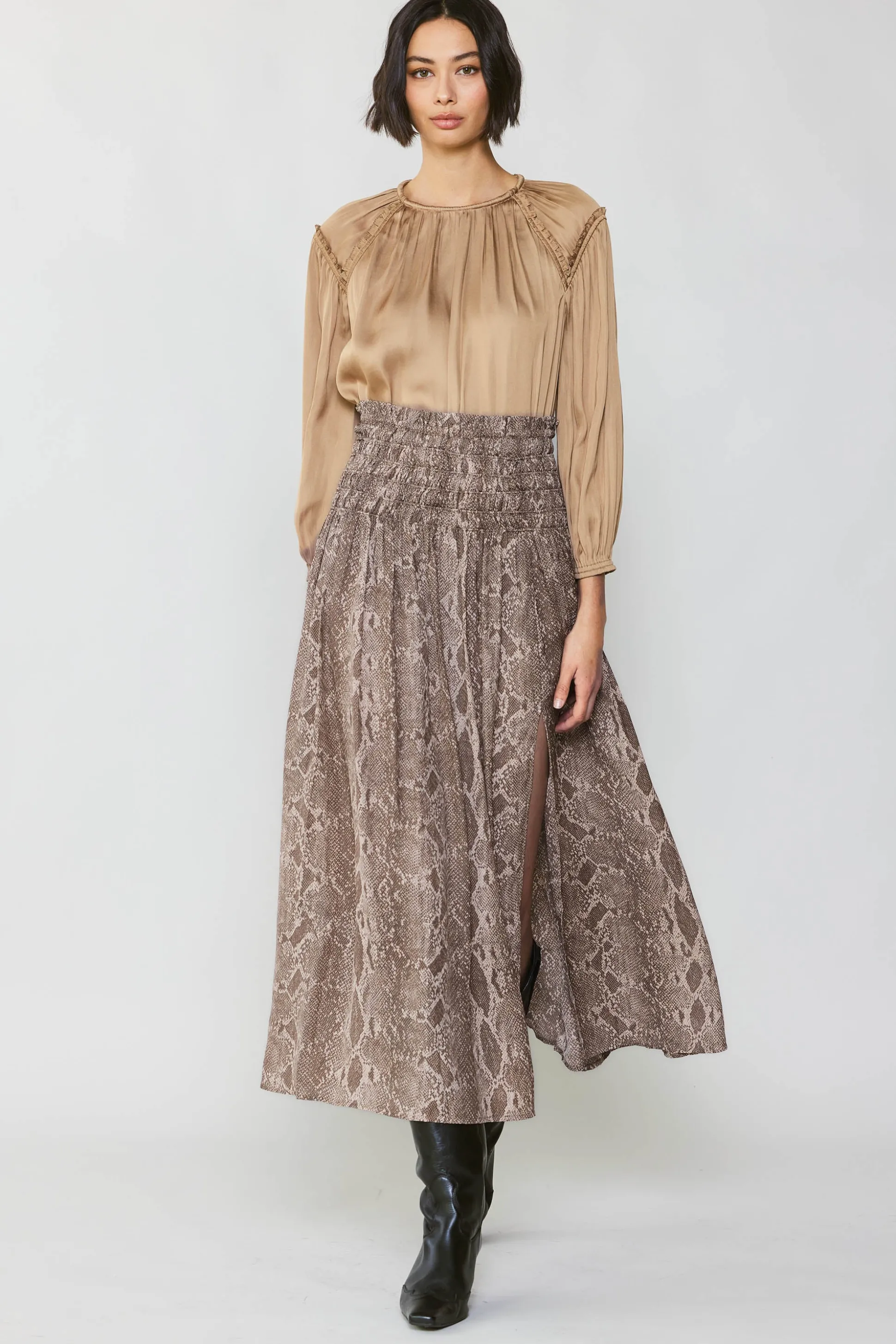 Snake Print Midi Skirt<Current Air Fashion