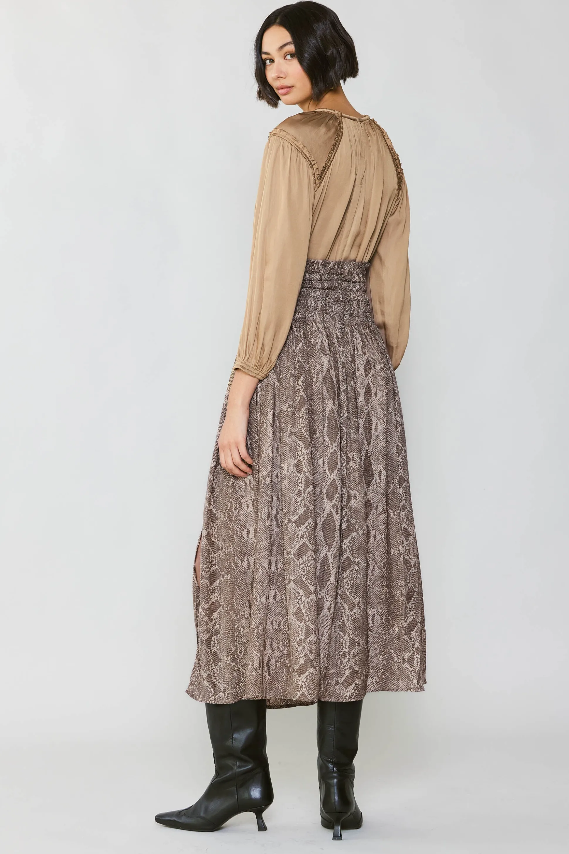 Snake Print Midi Skirt<Current Air Fashion