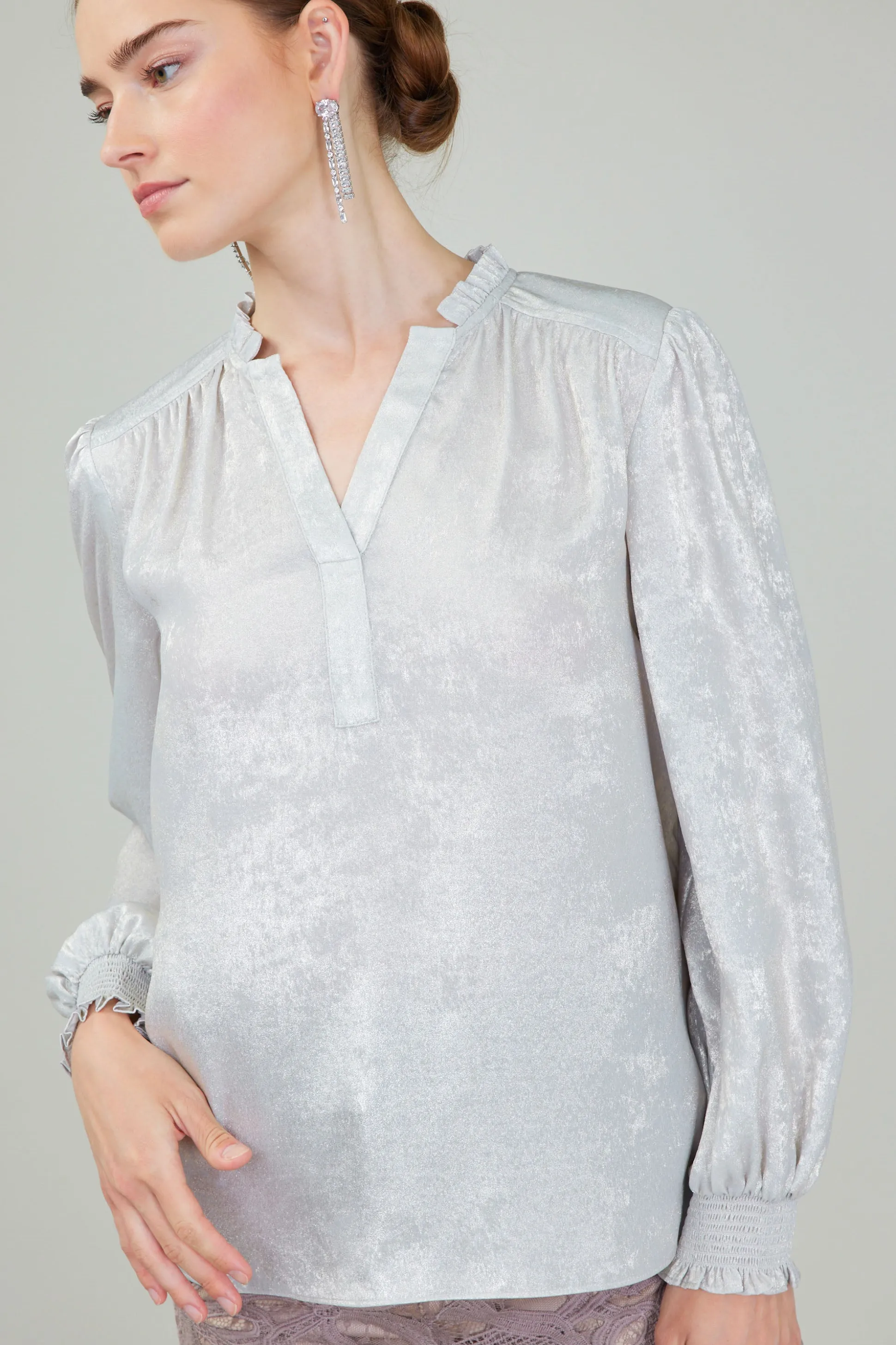 Glimmer Smocked Cuff Blouse<Current Air Clearance