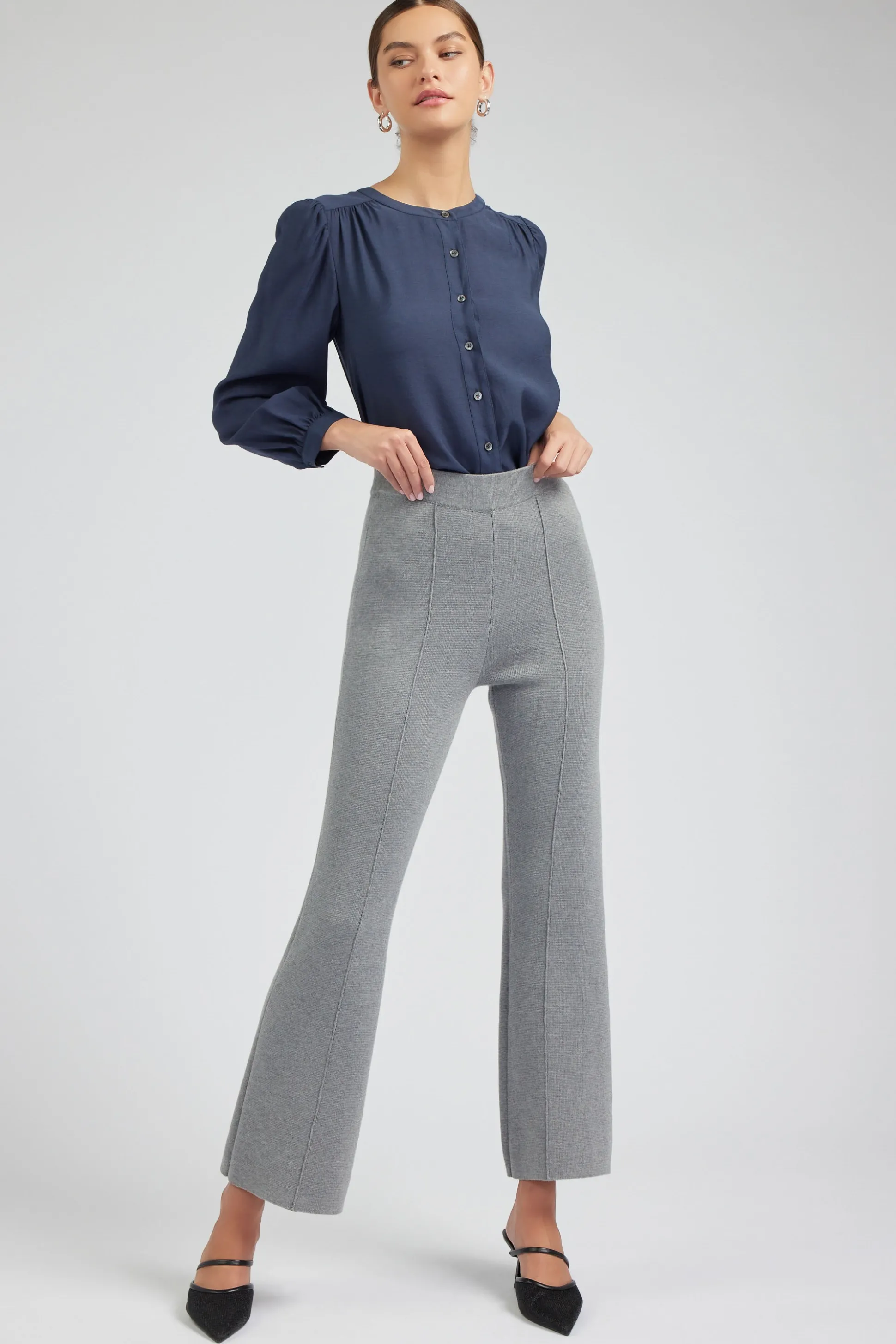 Knit High Waist Pants<Current Air Sale