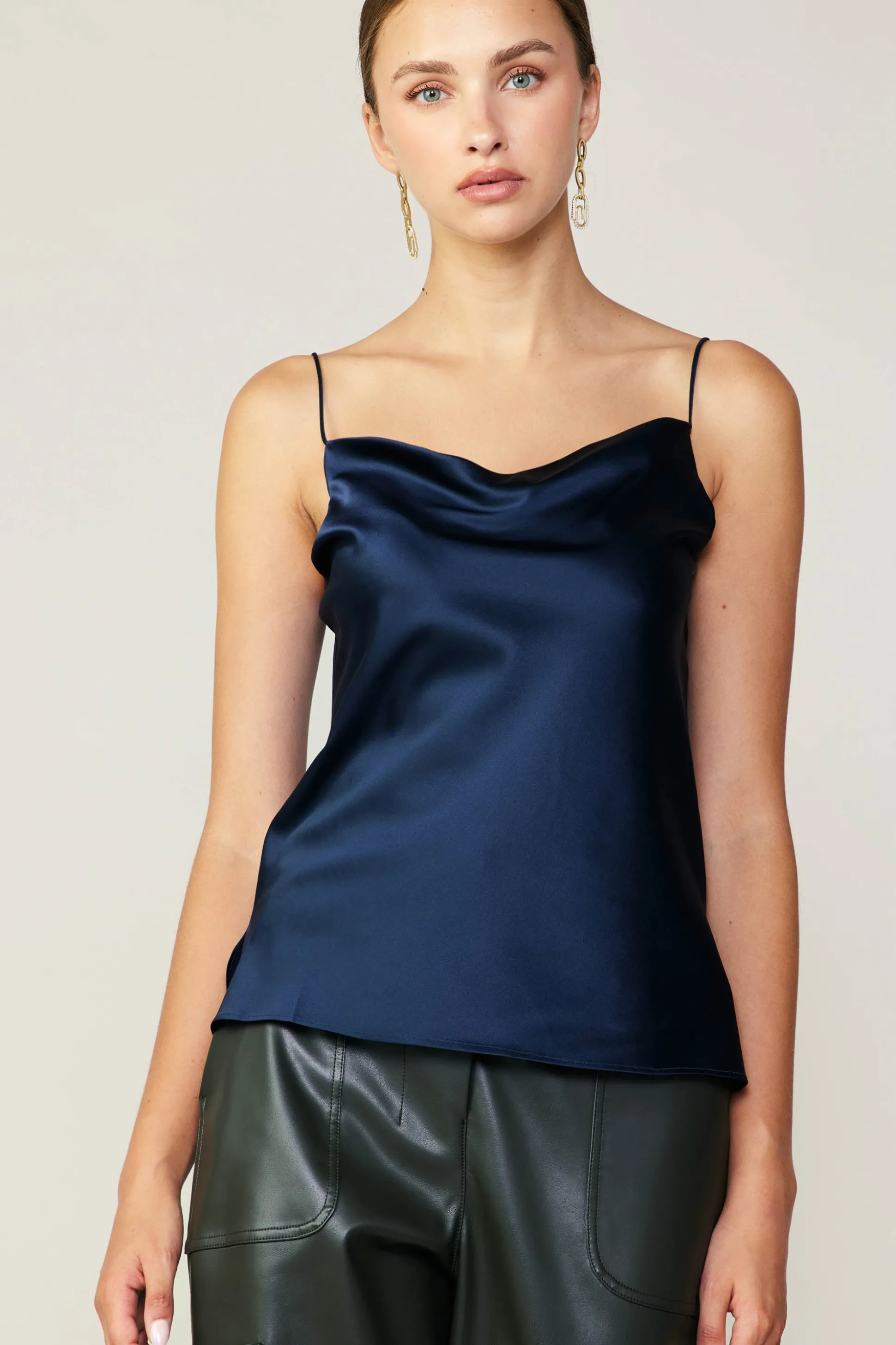 Silk Cowl Neck Cami<Current Air Online