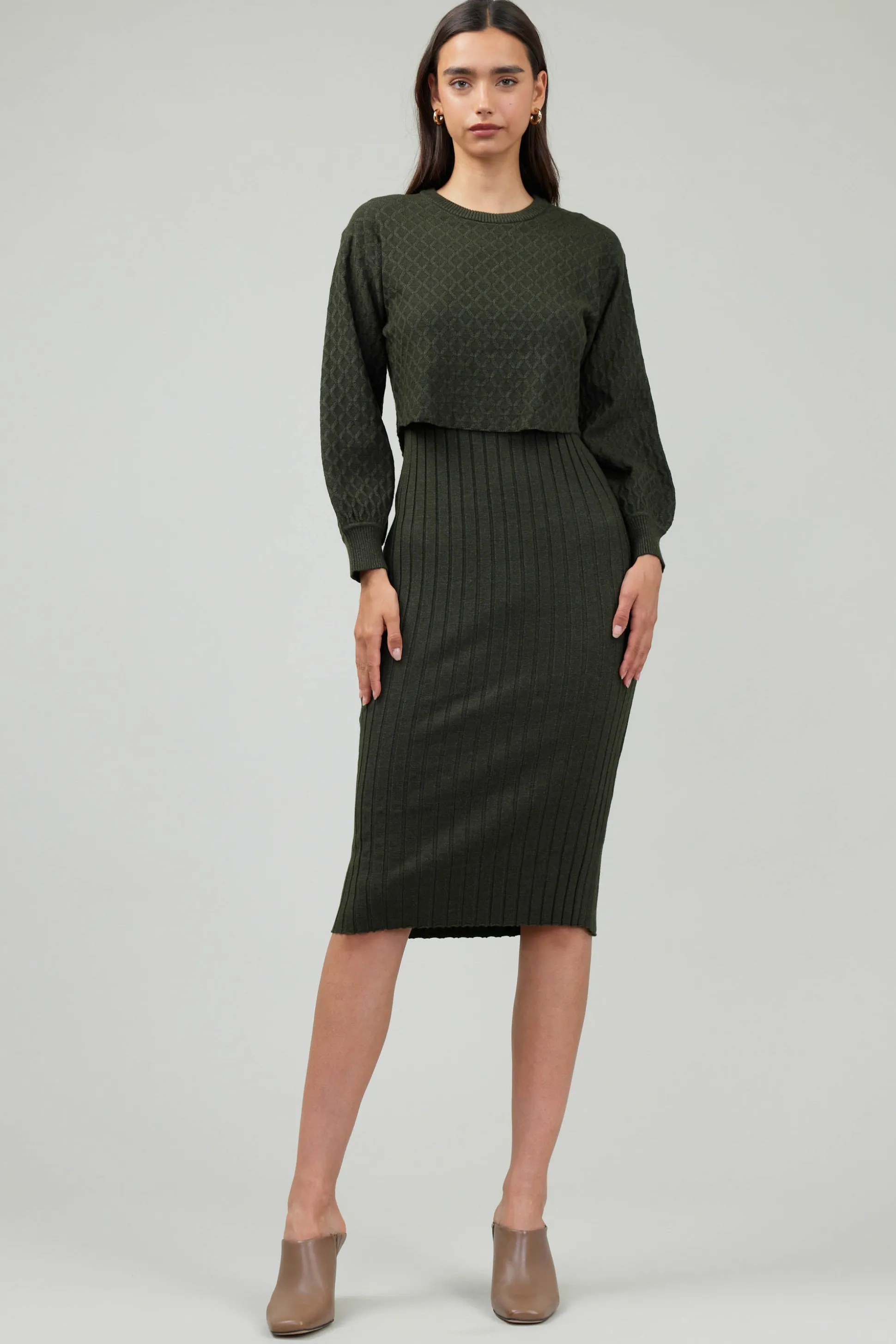 Two Piece Sweater Dress<Current Air Online