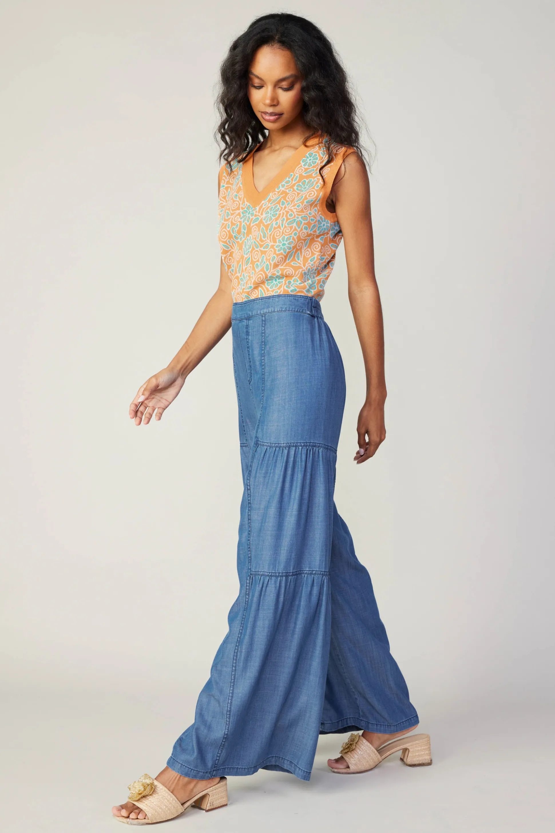 Tiered Wide Leg Pants<Current Air Clearance
