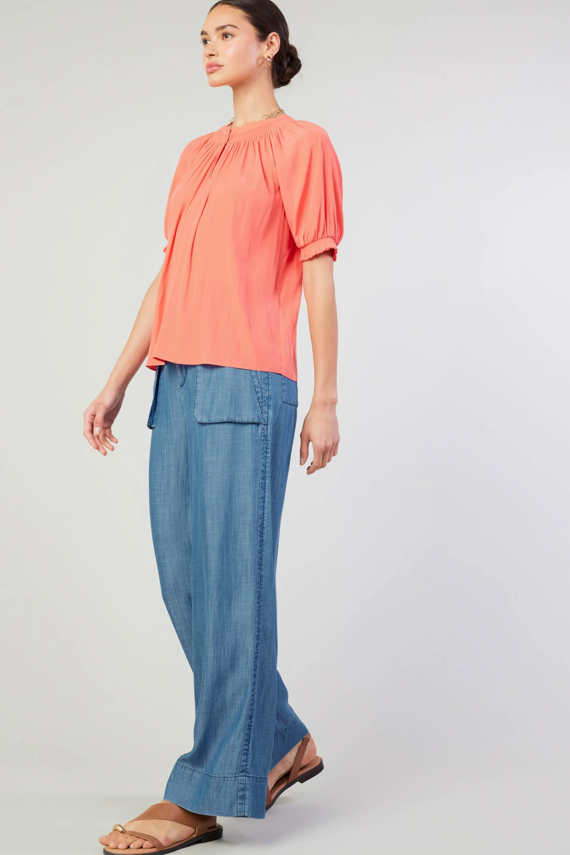 Gathered Yoke Blouse<Current Air Discount
