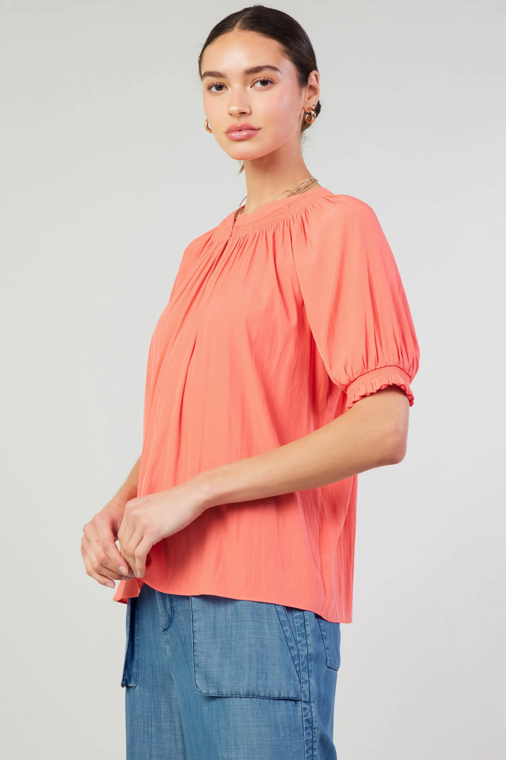 Gathered Yoke Blouse<Current Air Discount