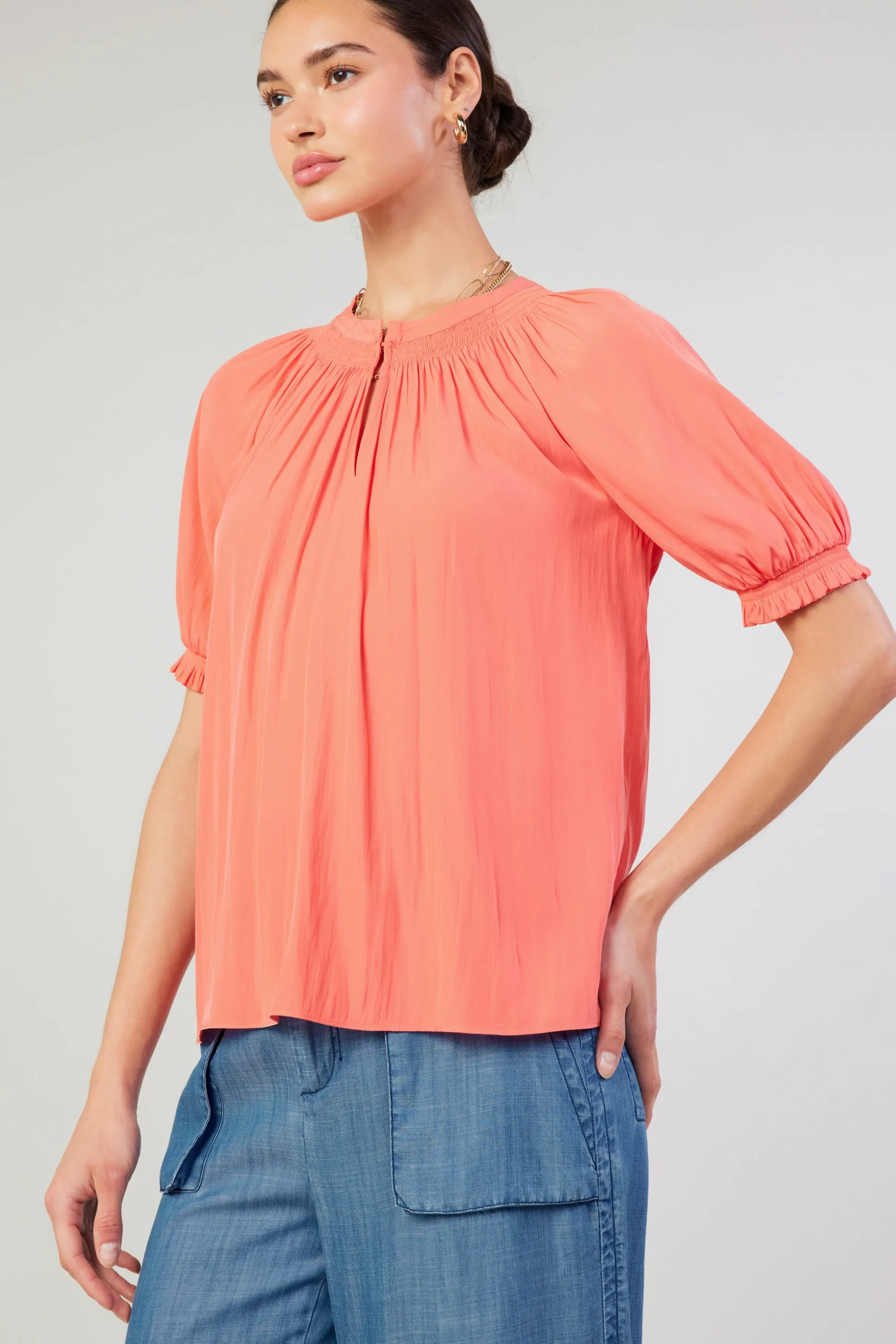 Gathered Yoke Blouse<Current Air Discount