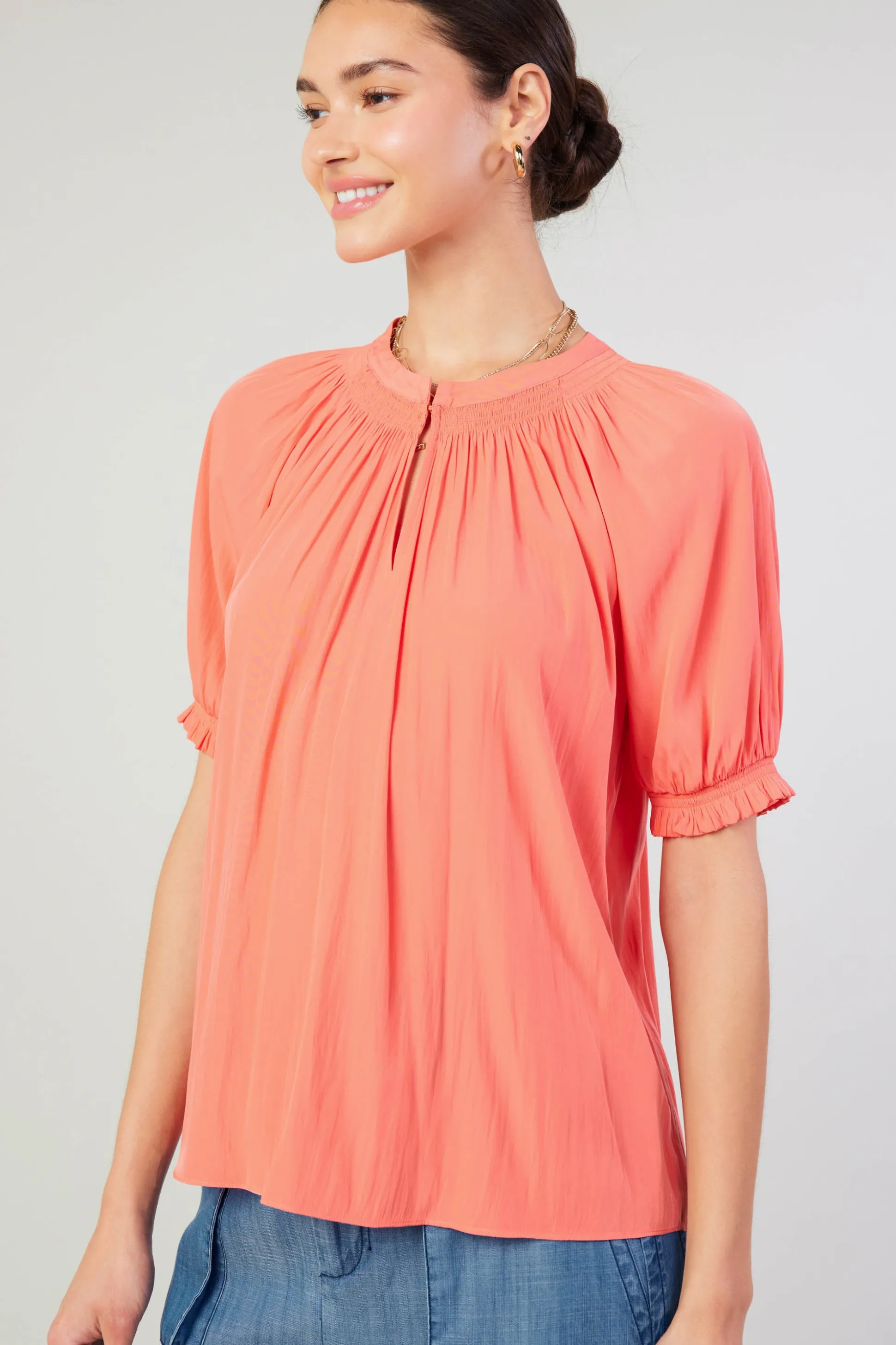 Gathered Yoke Blouse<Current Air Discount