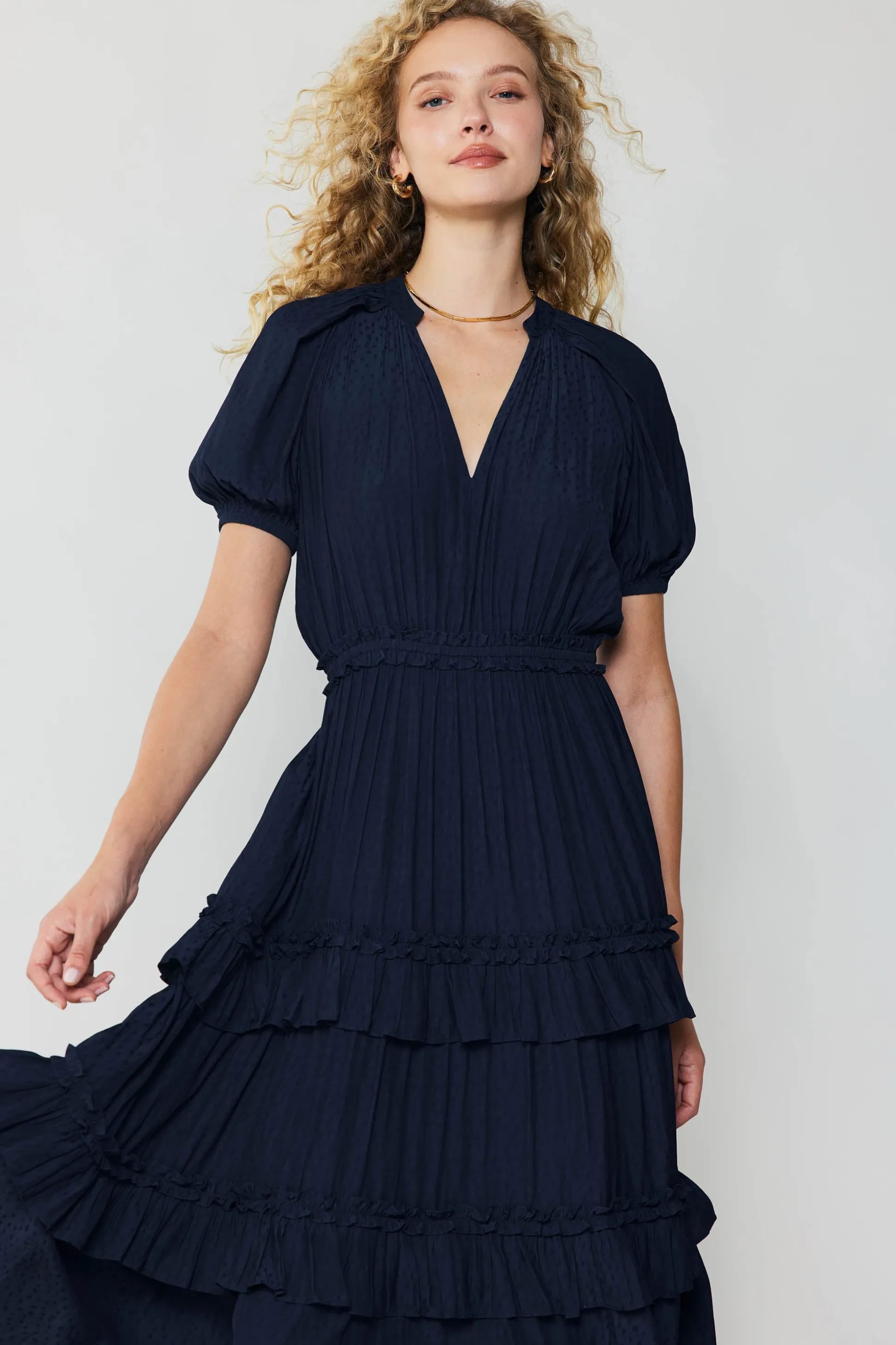 Ruffled Tiered Maxi Dress<Current Air Outlet