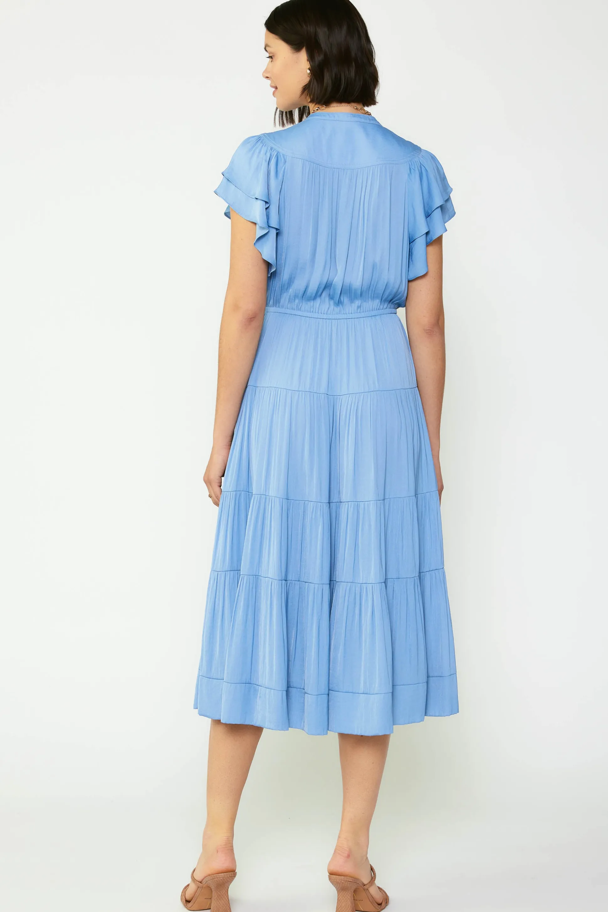 Everleigh Flutter Sleeve Midi Dress<Current Air Sale