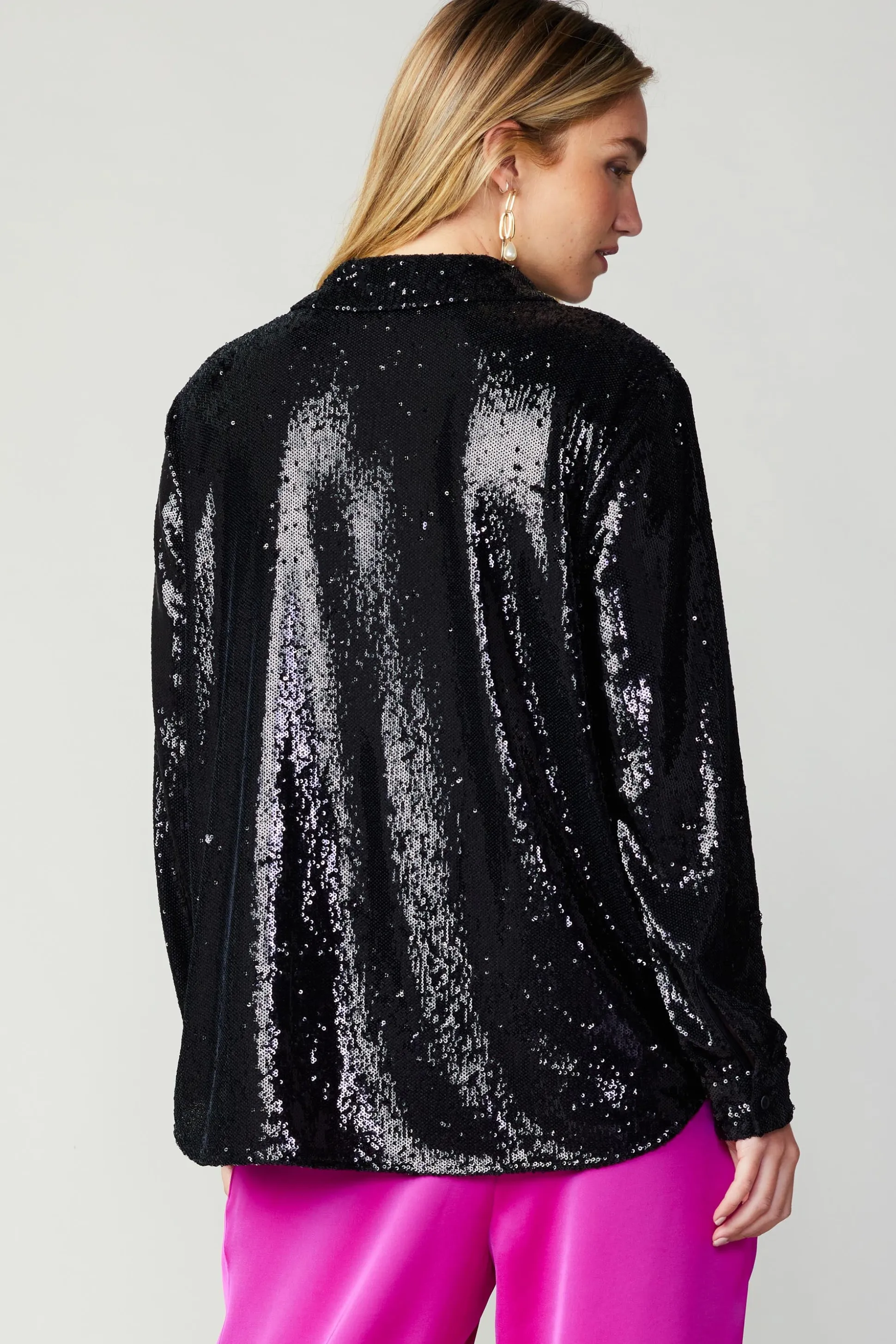 Sequin Buttonup Shirt<Current Air Outlet