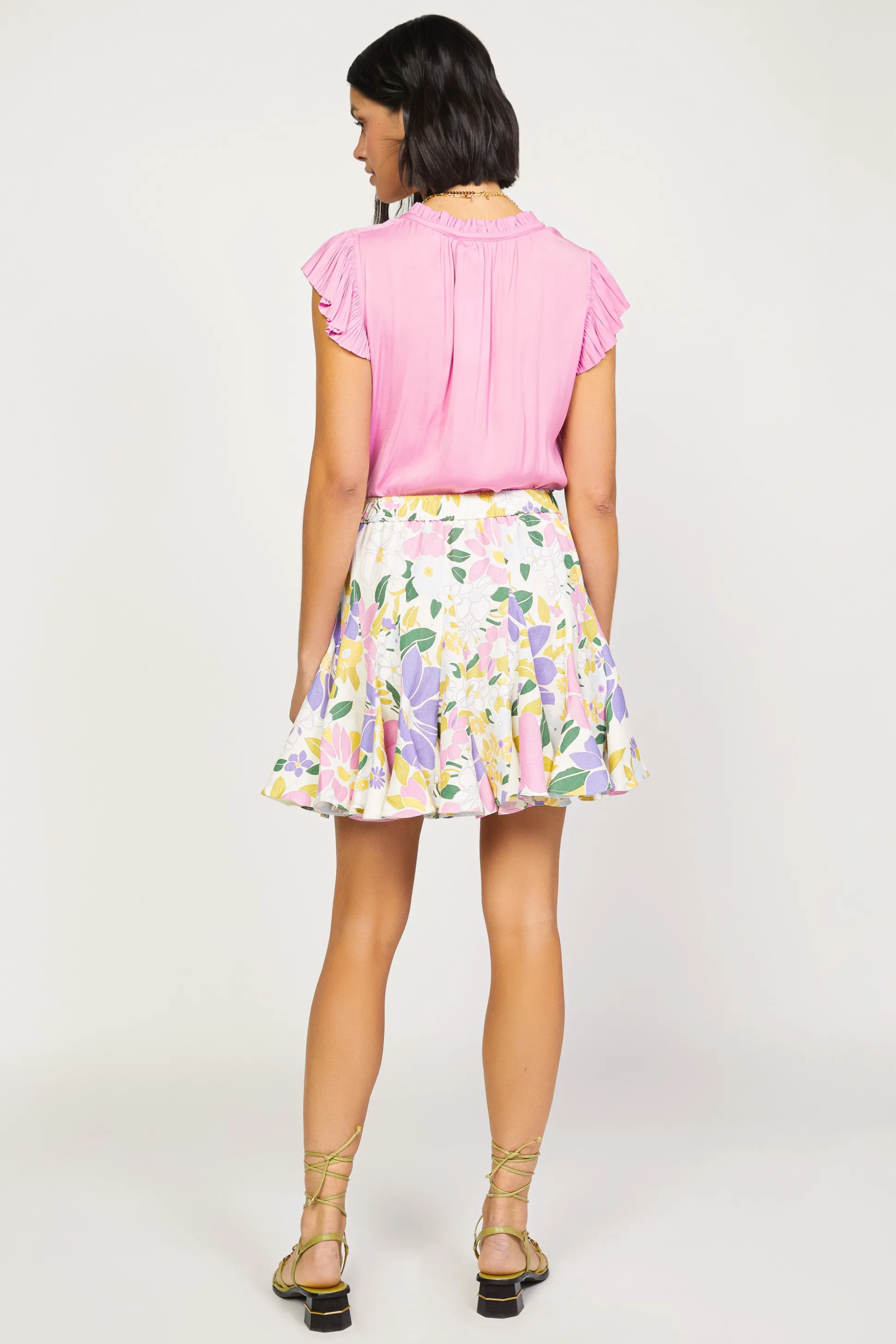 Vintage Floral Godet Skirt<Current Air Outlet