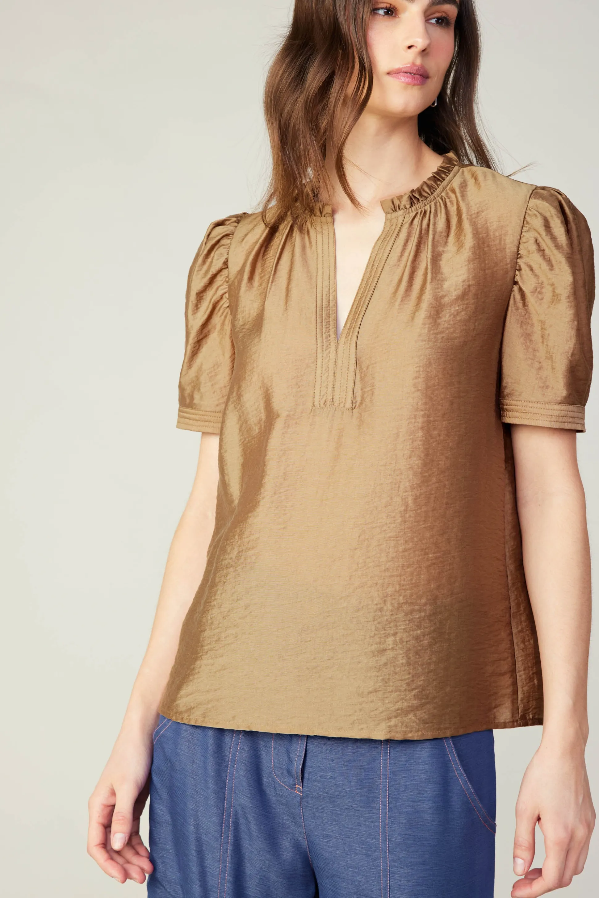 Gathered Sleeve Blouse<Current Air Discount