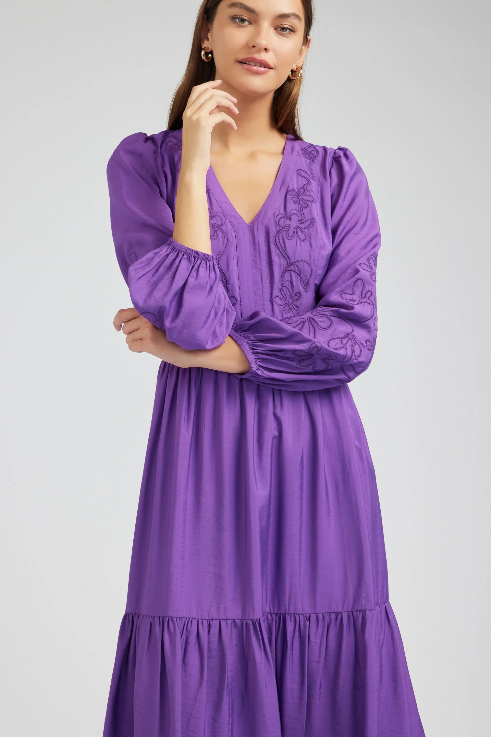 Floral Embroidered Maxi Dress<Current Air Sale