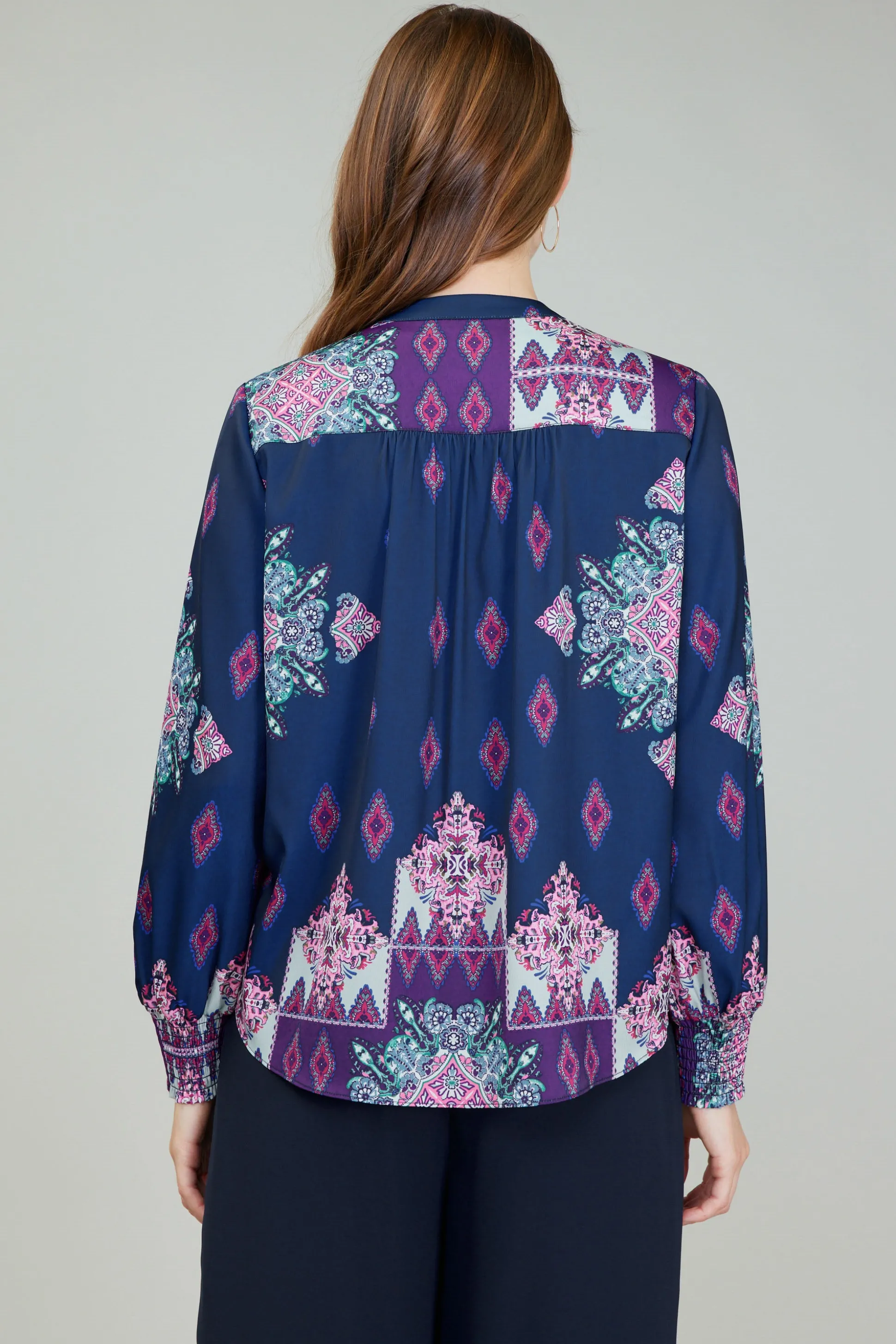 Ornate Border Print Blouse<Current Air Best