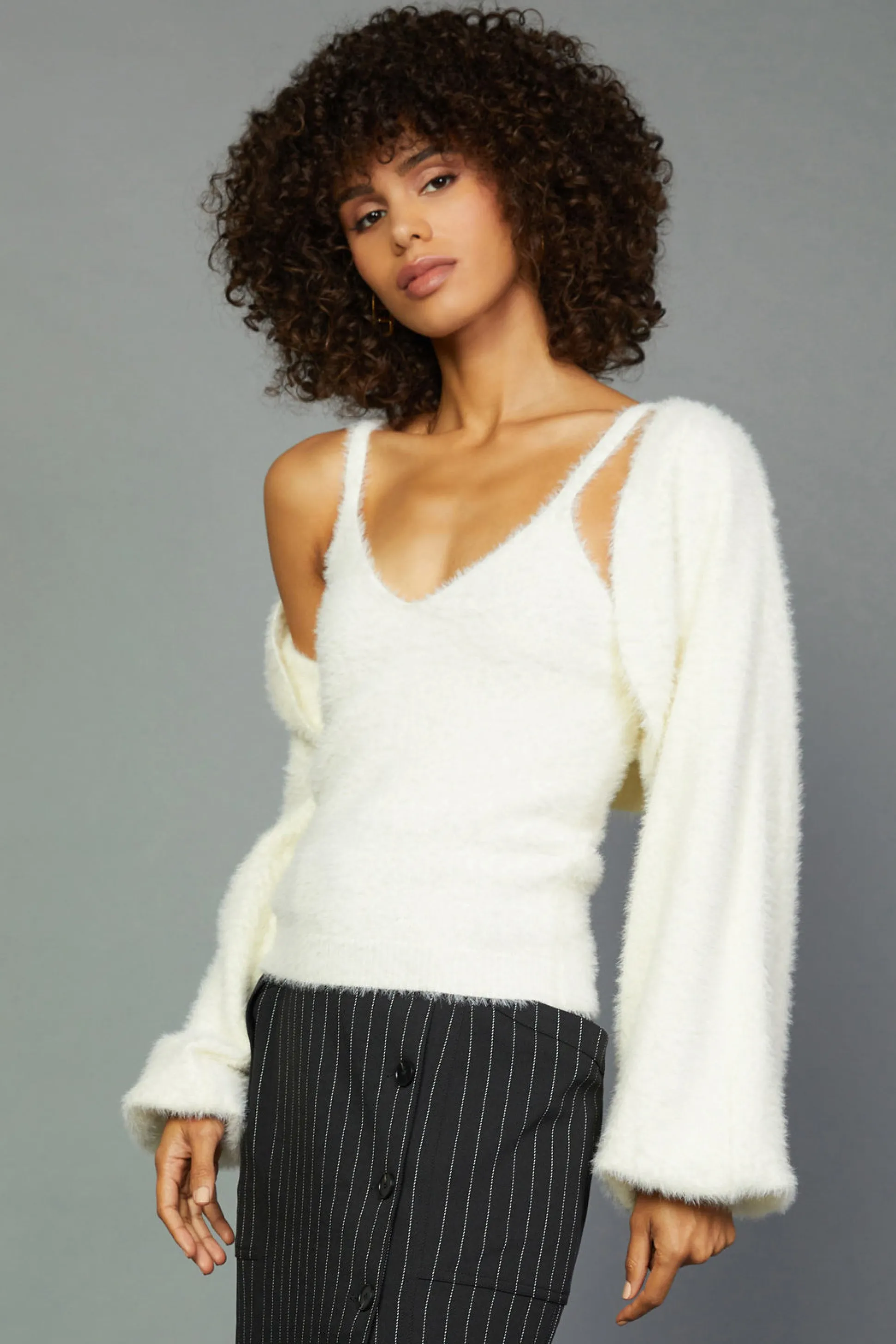 Sweater Shrug Cami Set<Current Air Sale