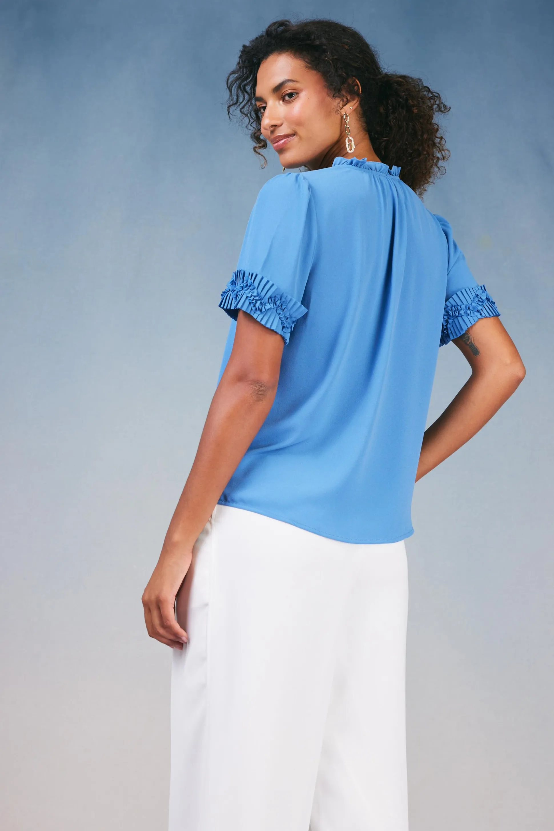 Ruffled Trim Blouse<Current Air Discount