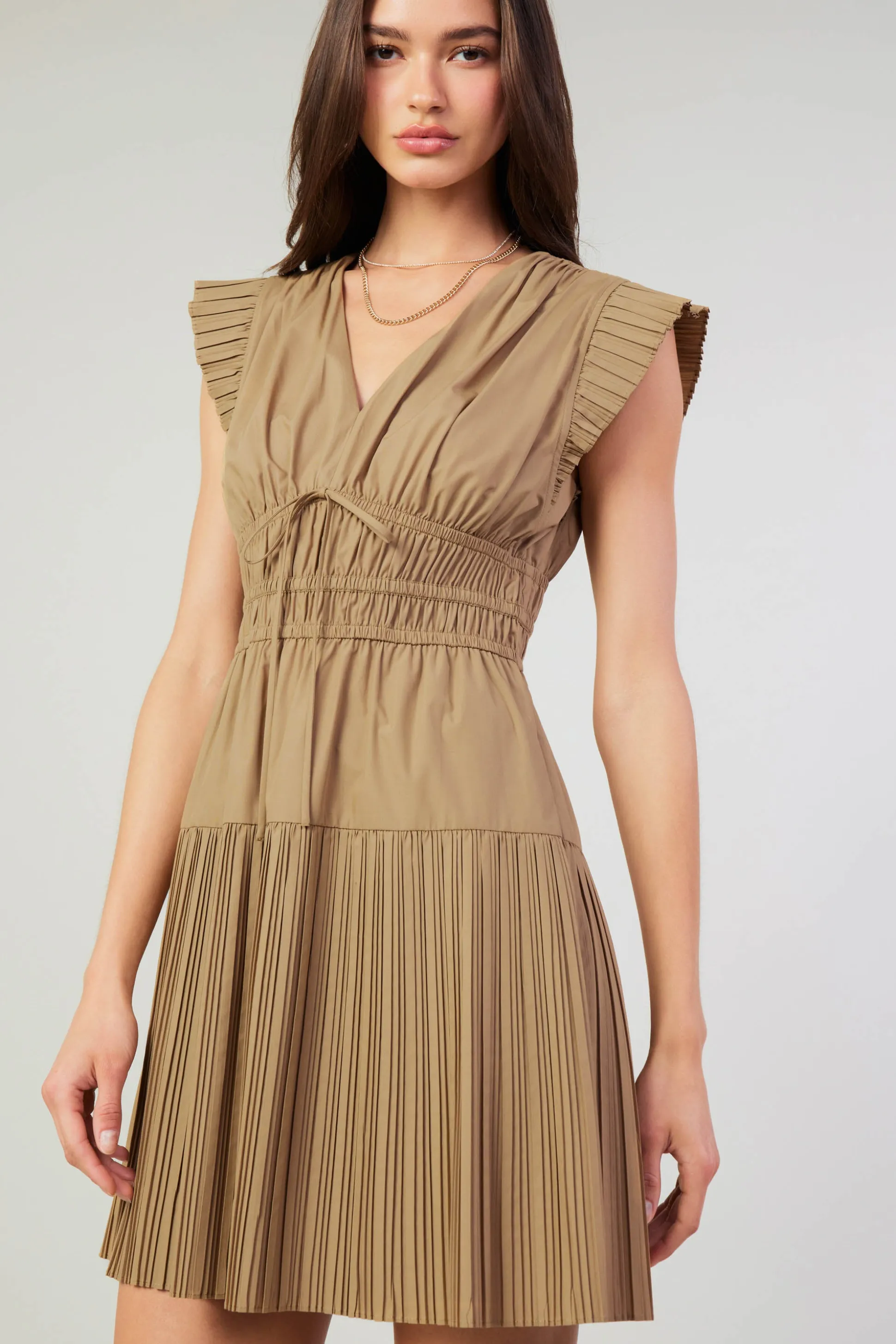 Briene Pleated Mini Dress<Current Air Online