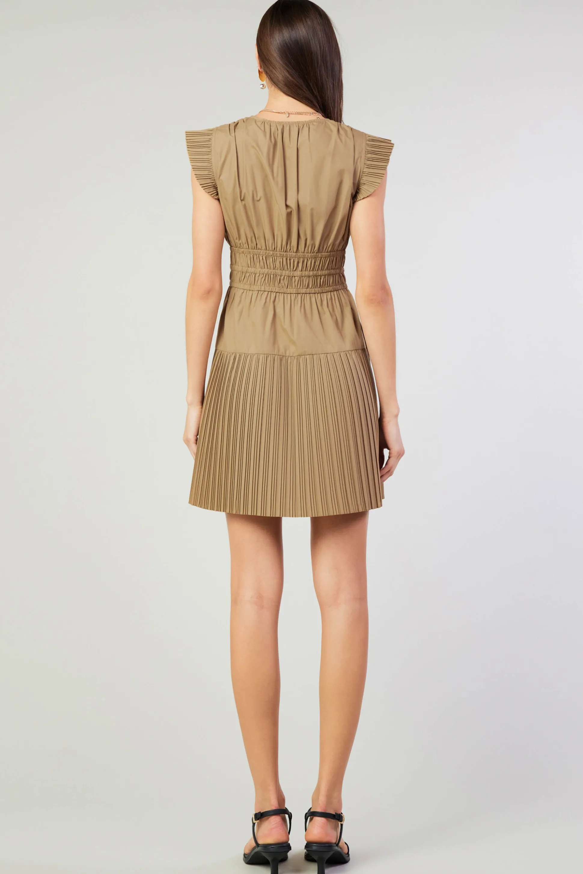 Briene Pleated Mini Dress<Current Air Online
