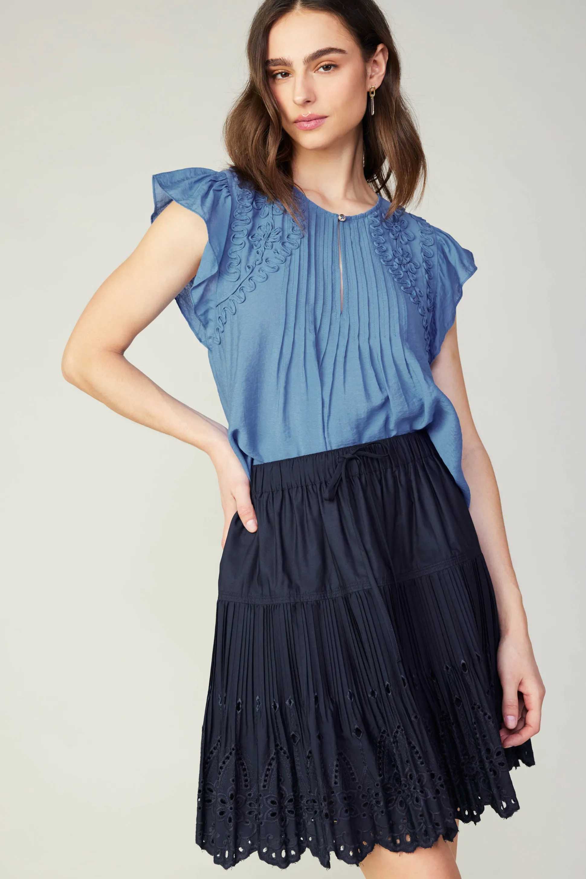 Scallop Eyelet Skirt<Current Air Clearance
