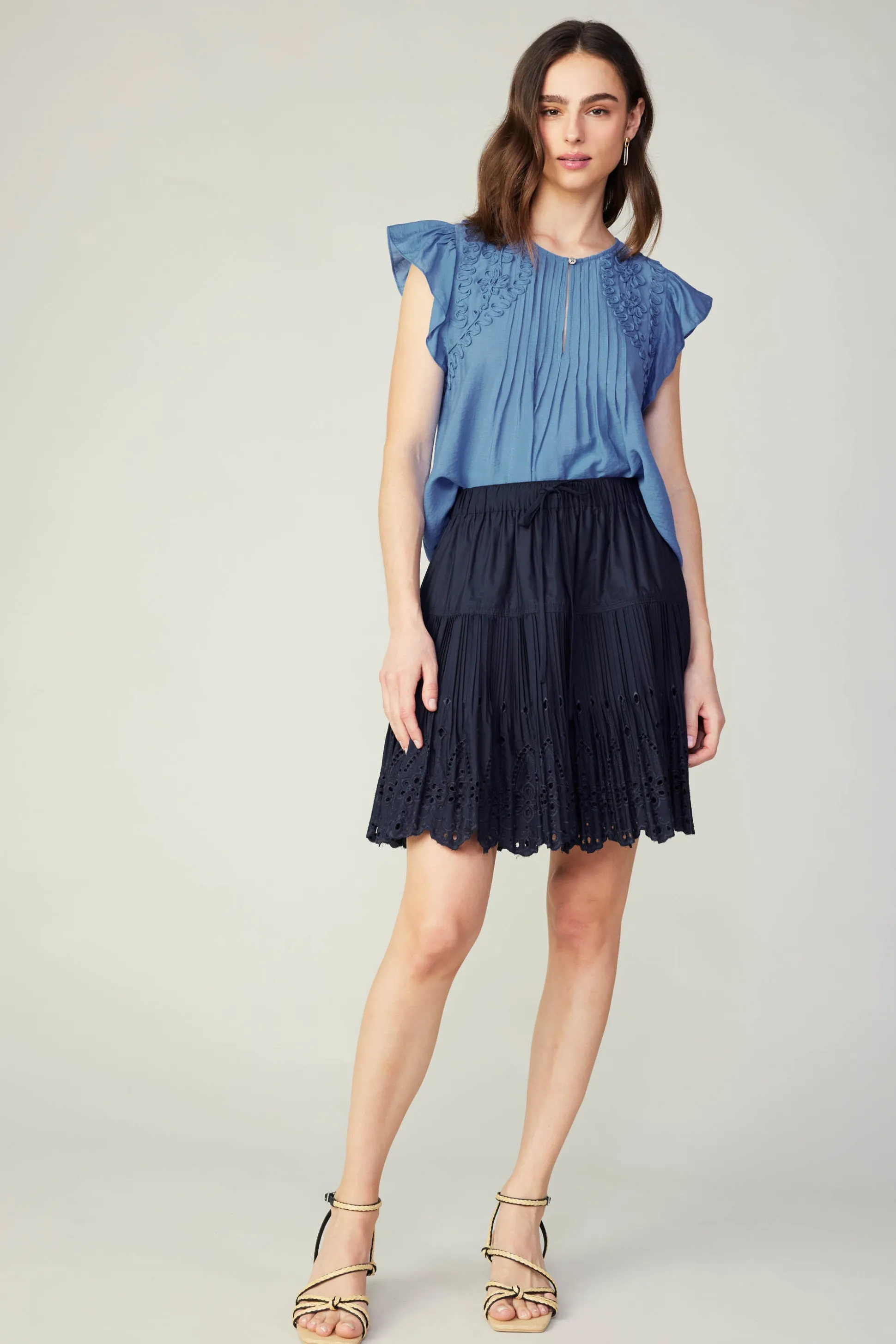 Scallop Eyelet Skirt<Current Air Clearance