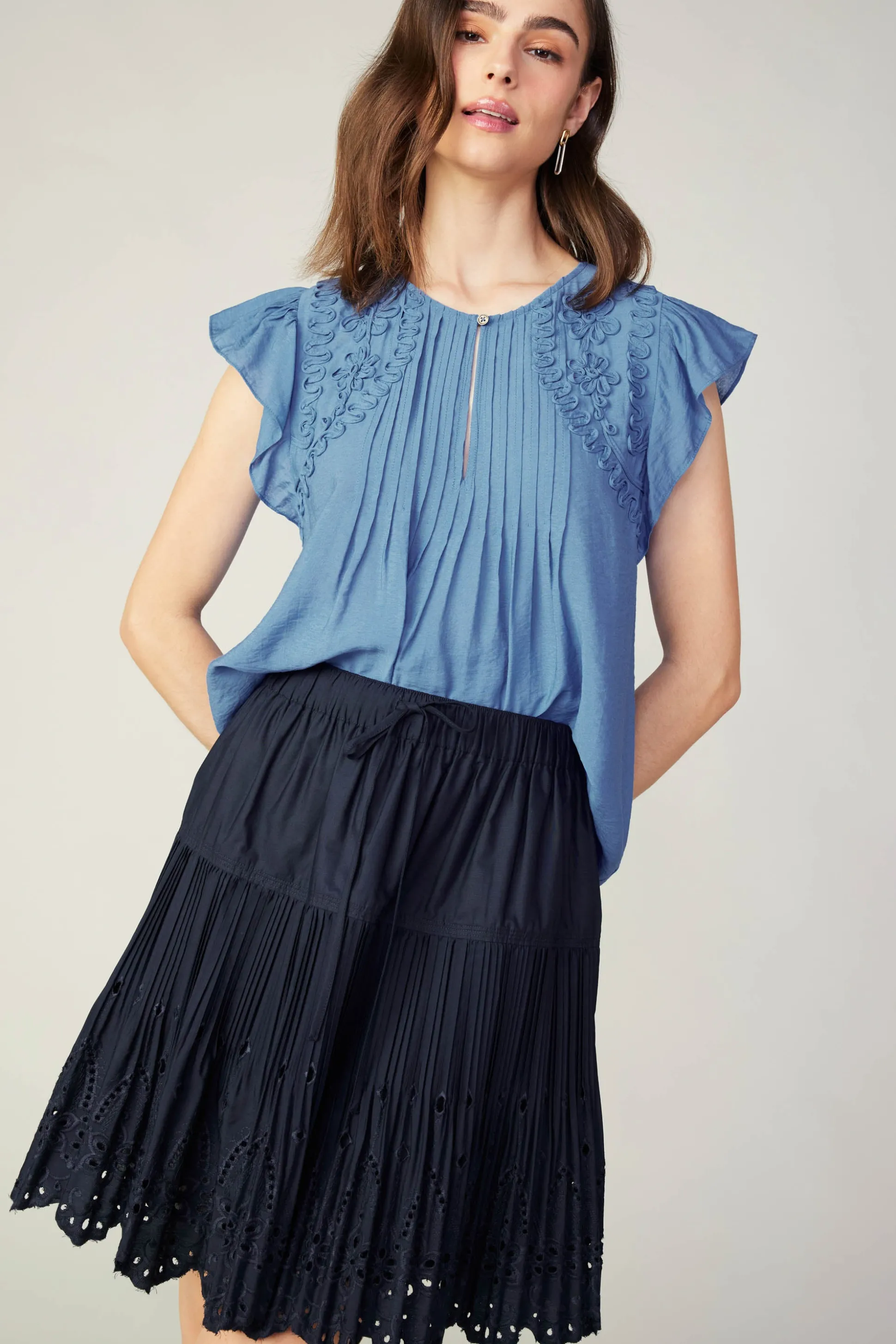 Scallop Eyelet Skirt<Current Air Clearance