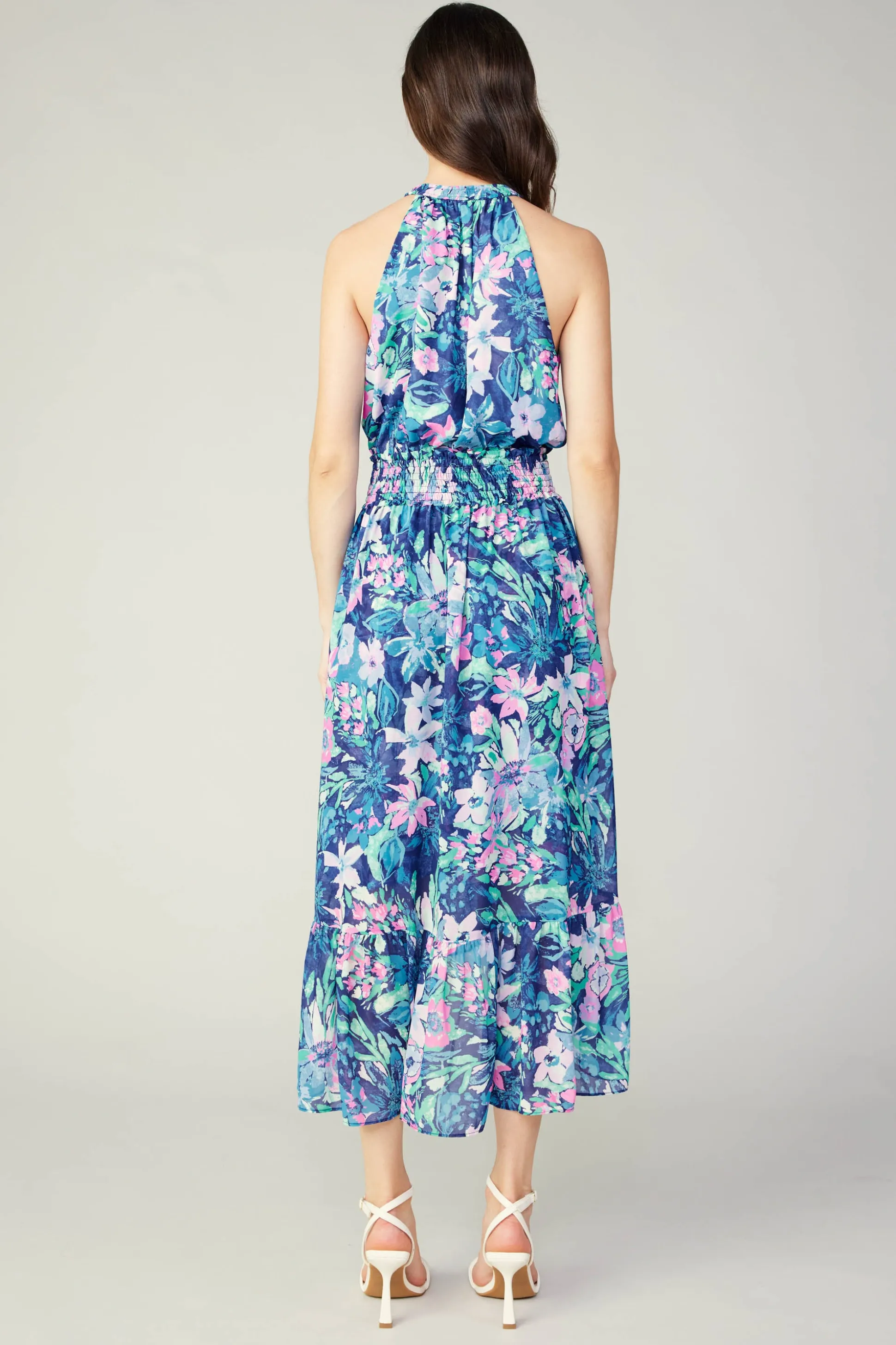 Painterly Floral Asymmetric Dress<Current Air Sale