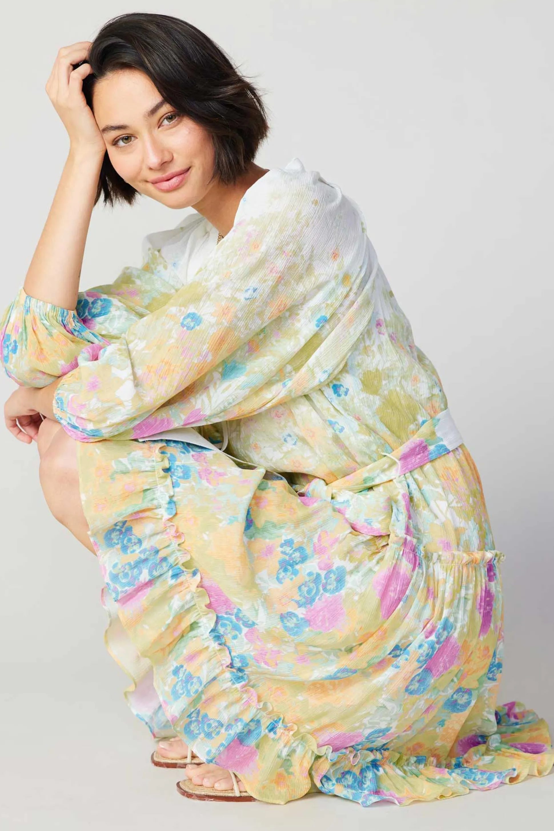 Gradient Floral Motif Mini Dress<Current Air Clearance