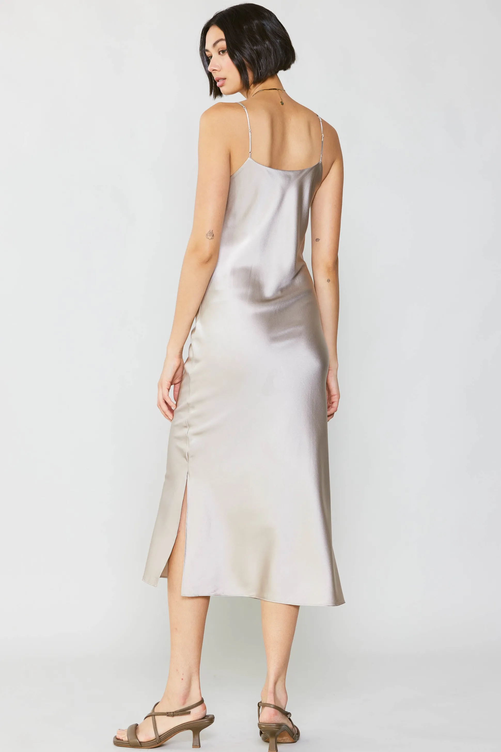 Silk Bias Midi Dress<Current Air Hot