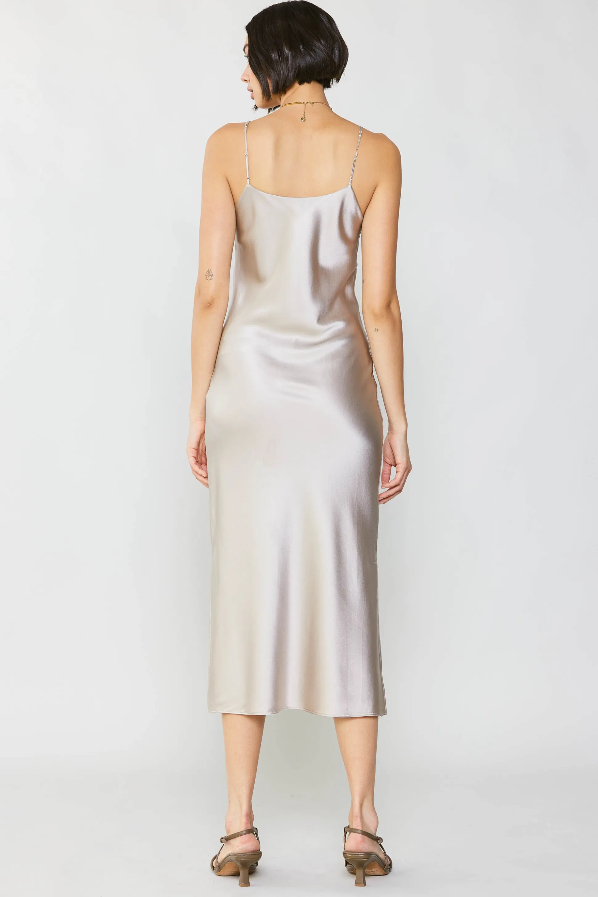 Silk Bias Midi Dress<Current Air Hot