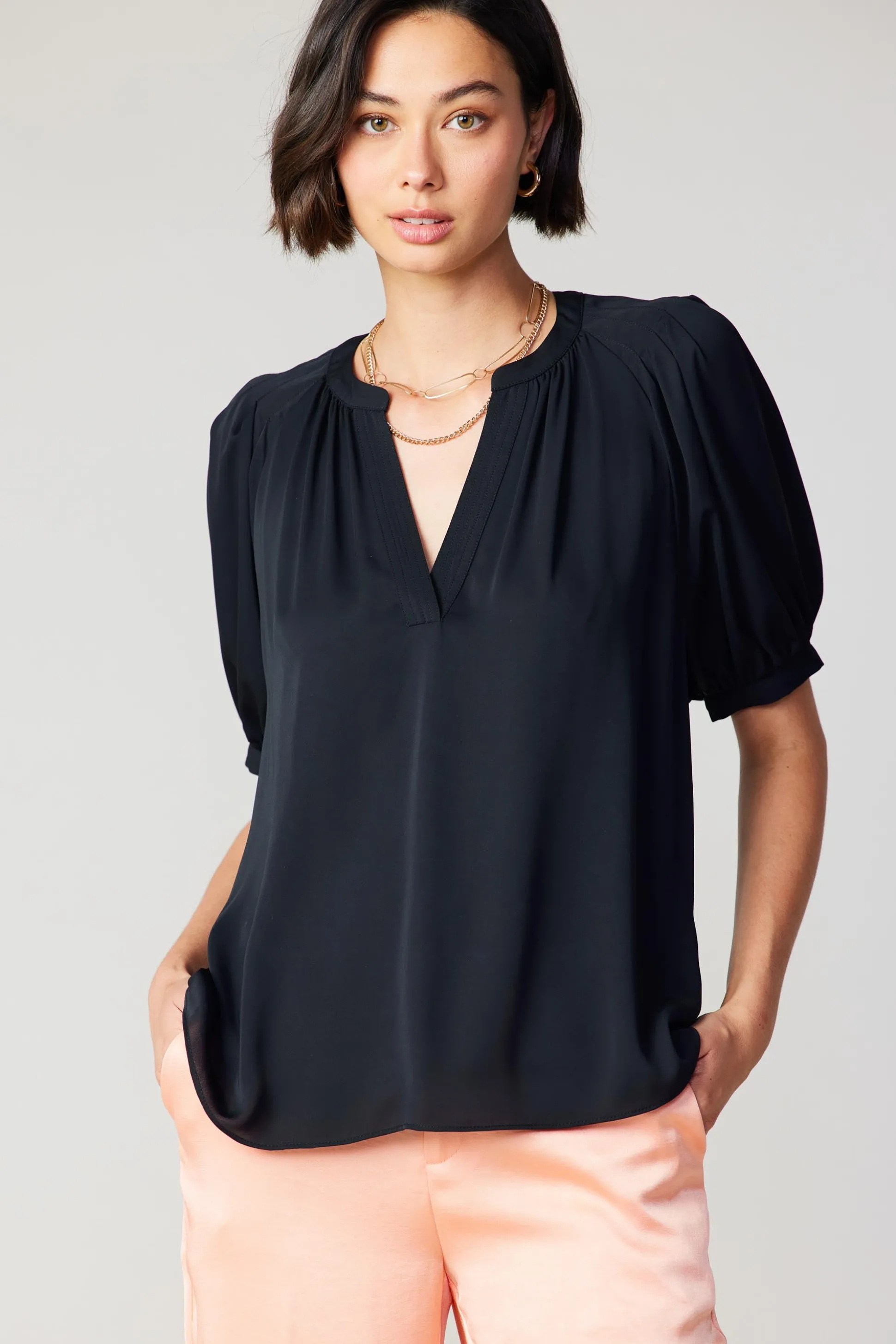 Classic V Neck Blouse<Current Air Discount